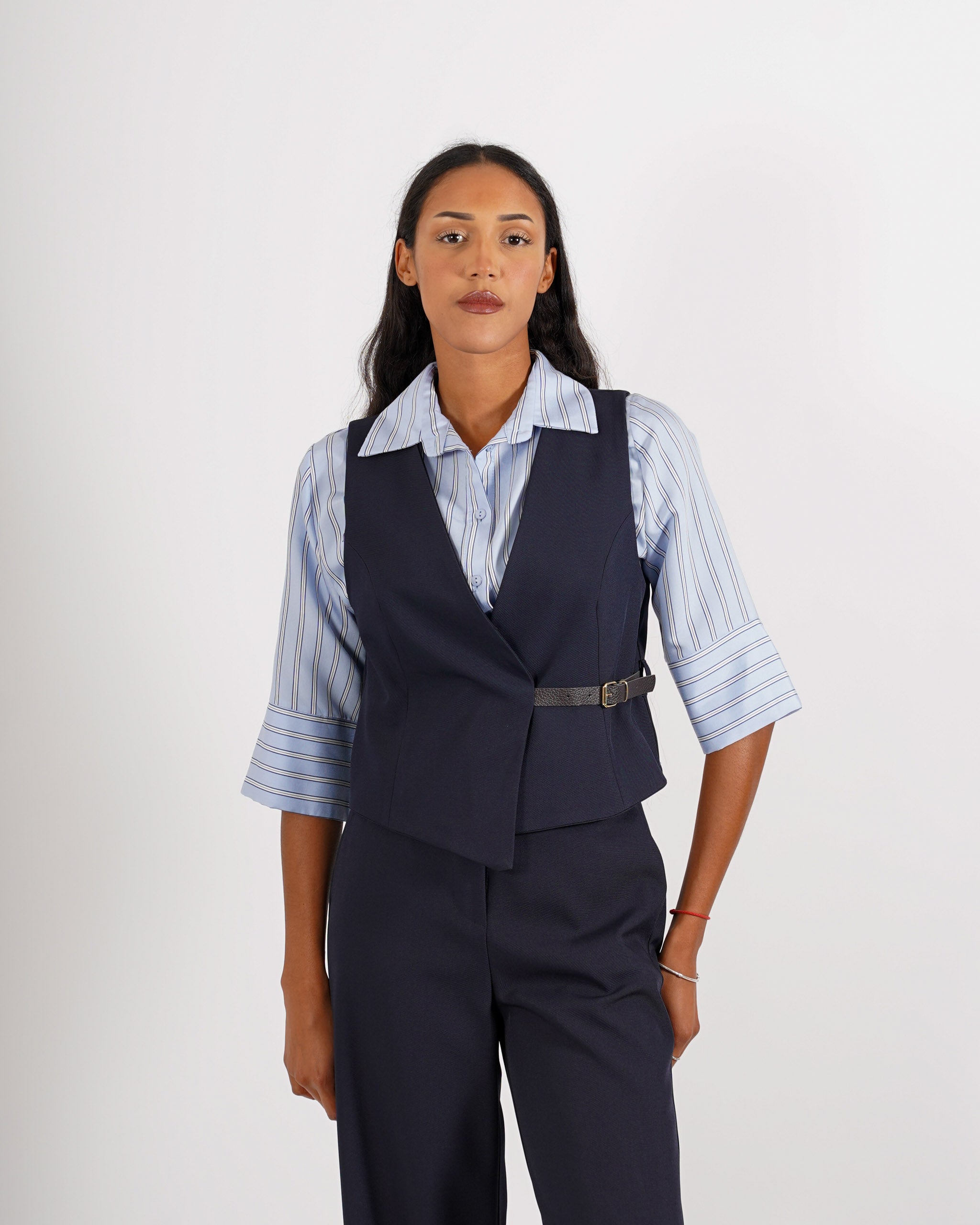 Gilet monopetto con fibia - Partenope