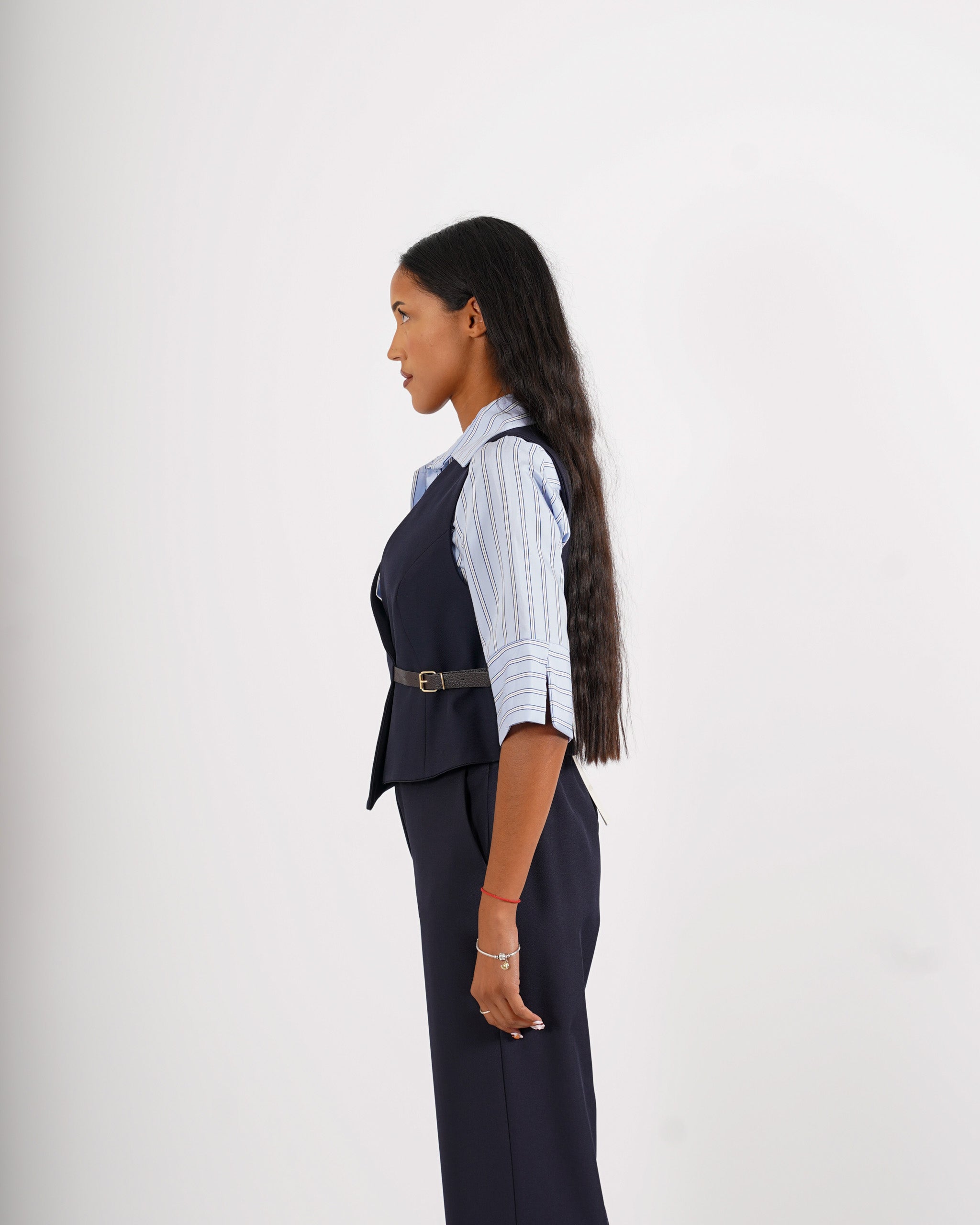 Gilet monopetto con fibia - Partenope