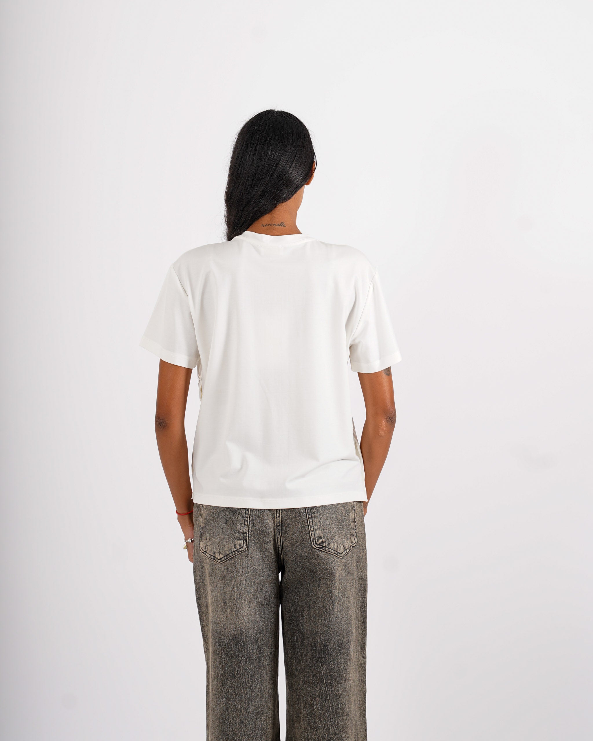Shirt girocollo mezza manica con bottoni oro - Calibrata