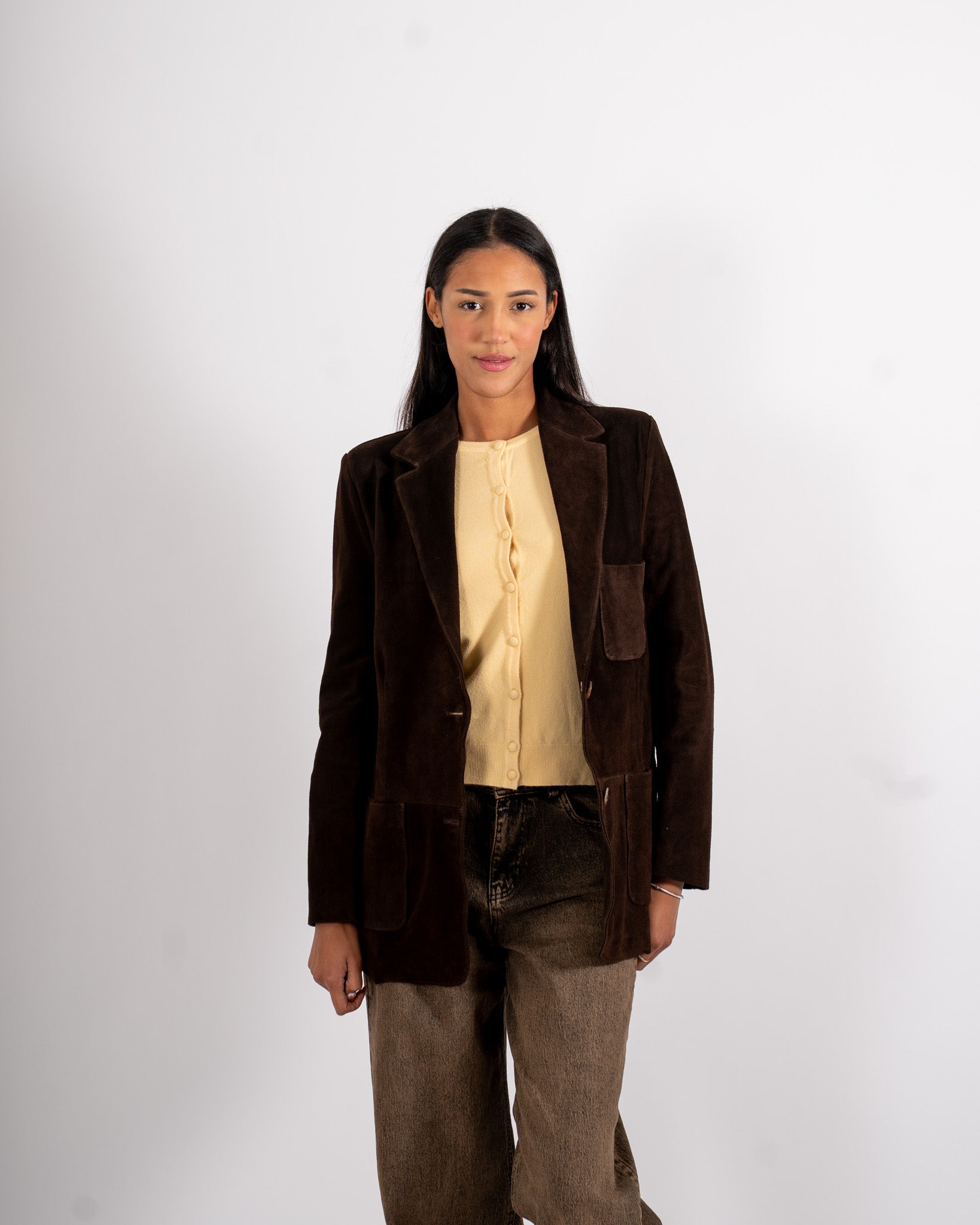 Blazer con tasche in crosta vintage - Dragana