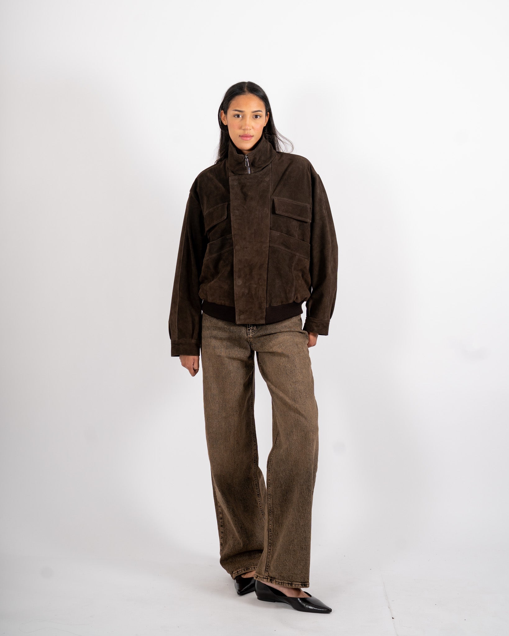 Bomber con cappuccio e zip in crosta vintage - Ivanka