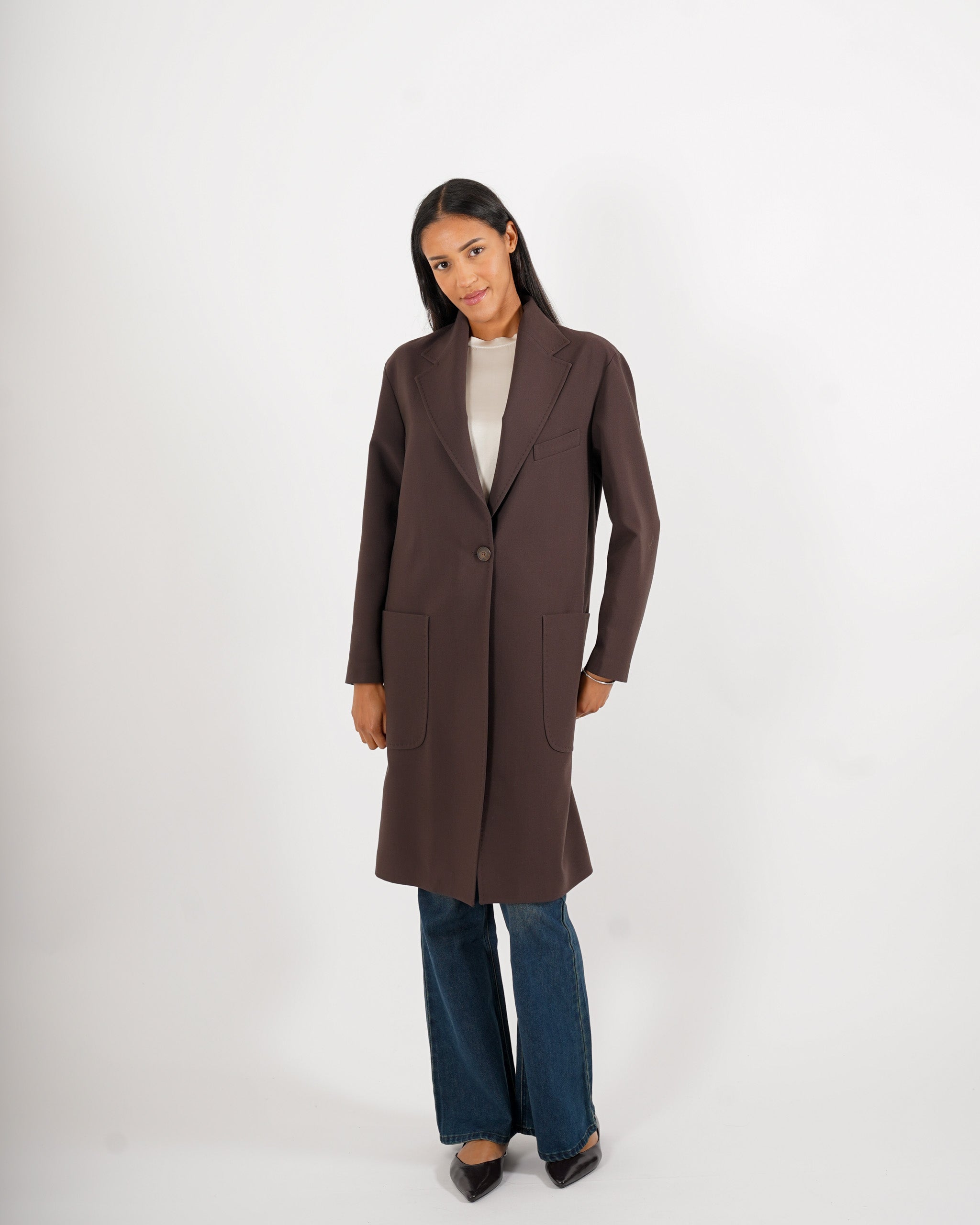 Cappotto lungo con tasche frontali - Diomede