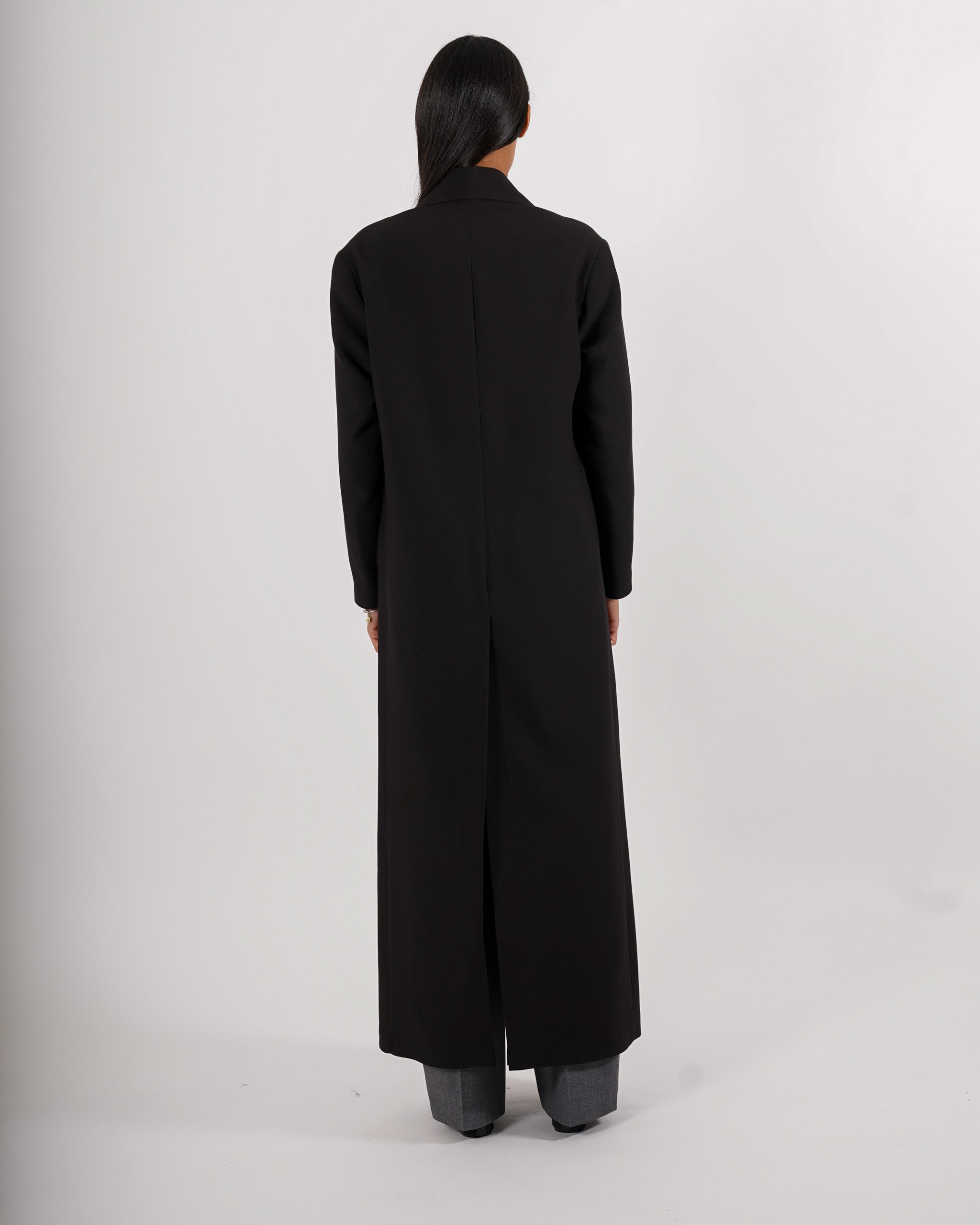 Cappotto lungo monopetto in frescolana - Plinia