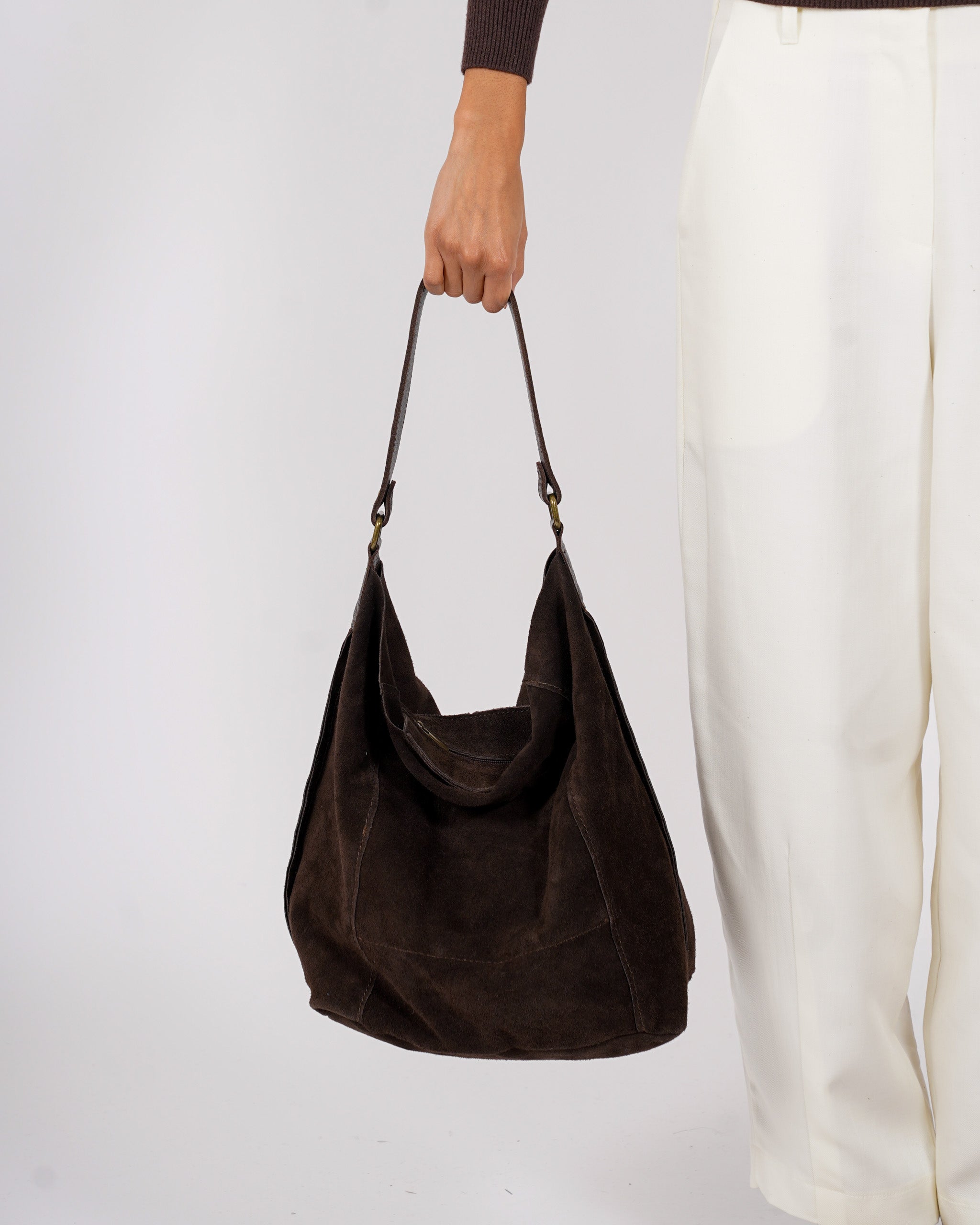 Borsa con tracolla in camoscio - Fabler