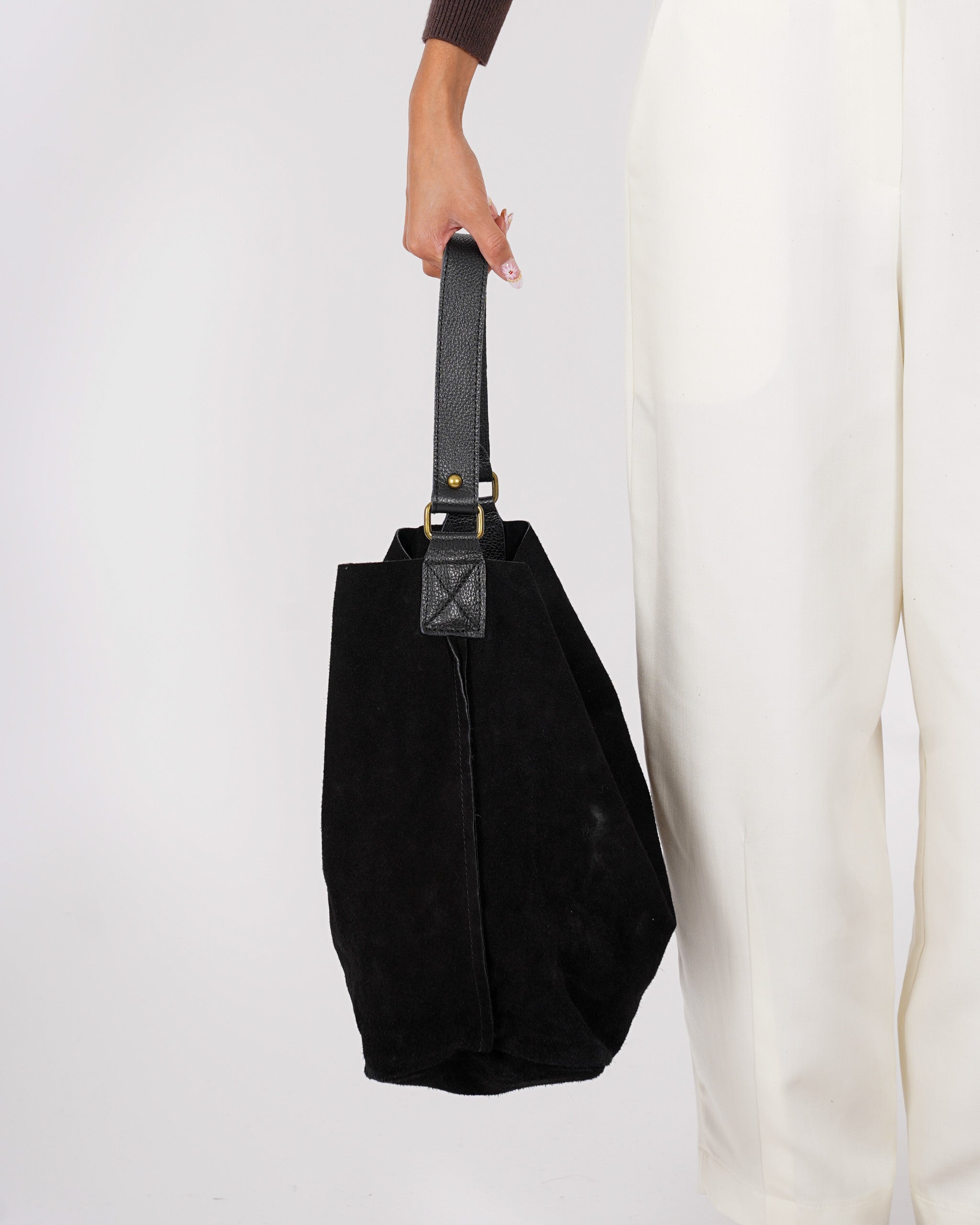 Borsa con tracolla in camoscio - Fabler
