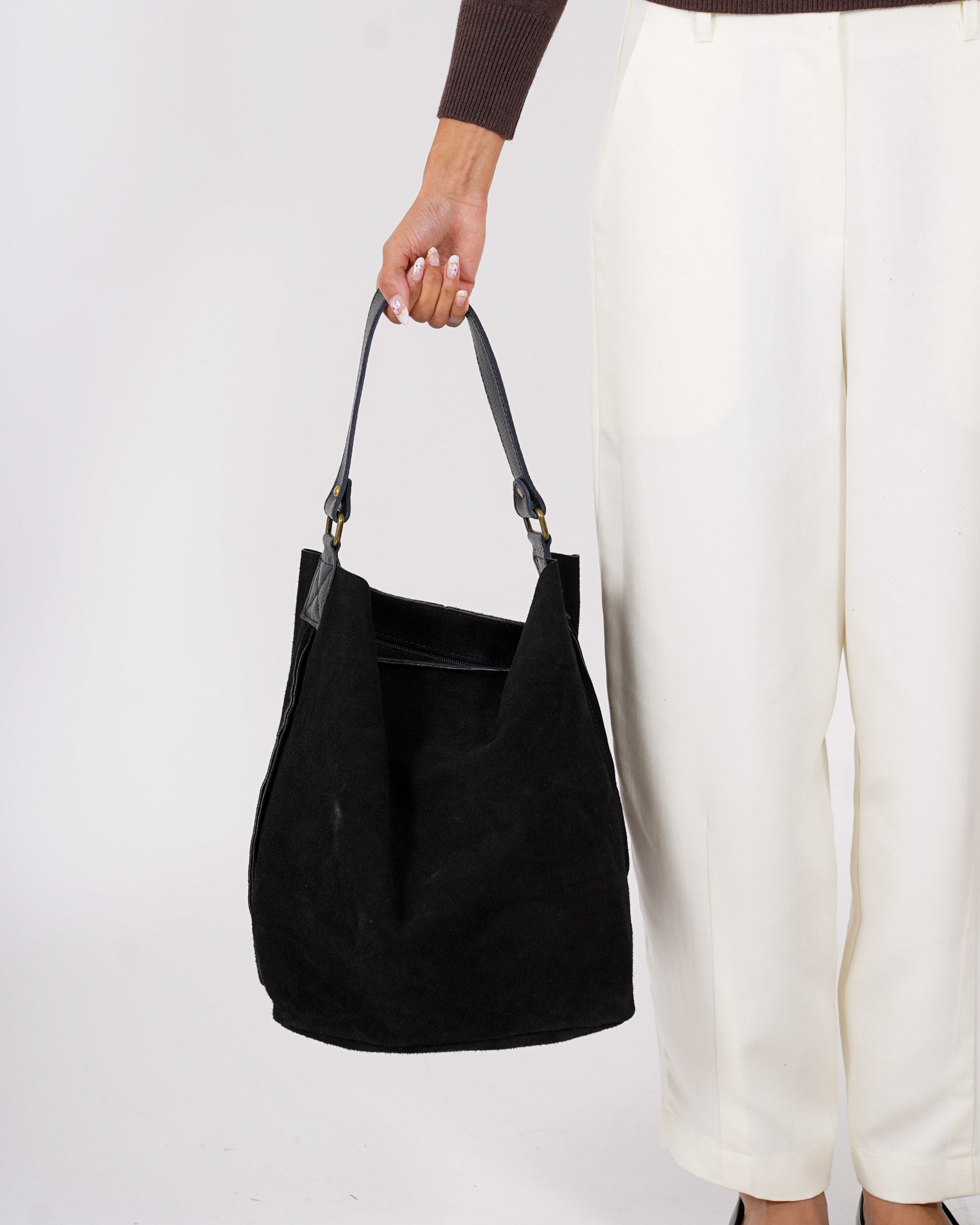 Borsa con tracolla in camoscio - Fabler