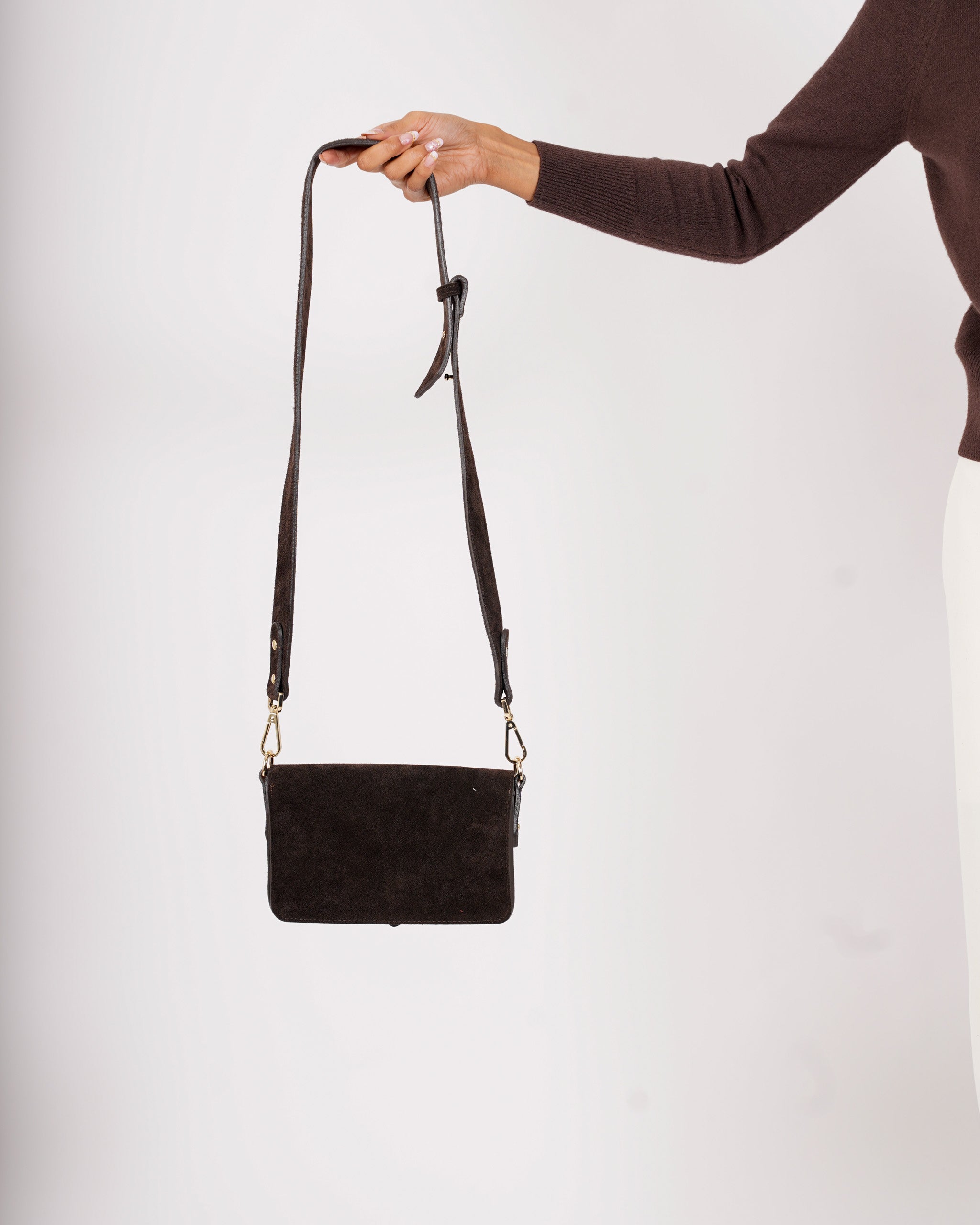Mini borsa con tracolla in camoscio - Fixia