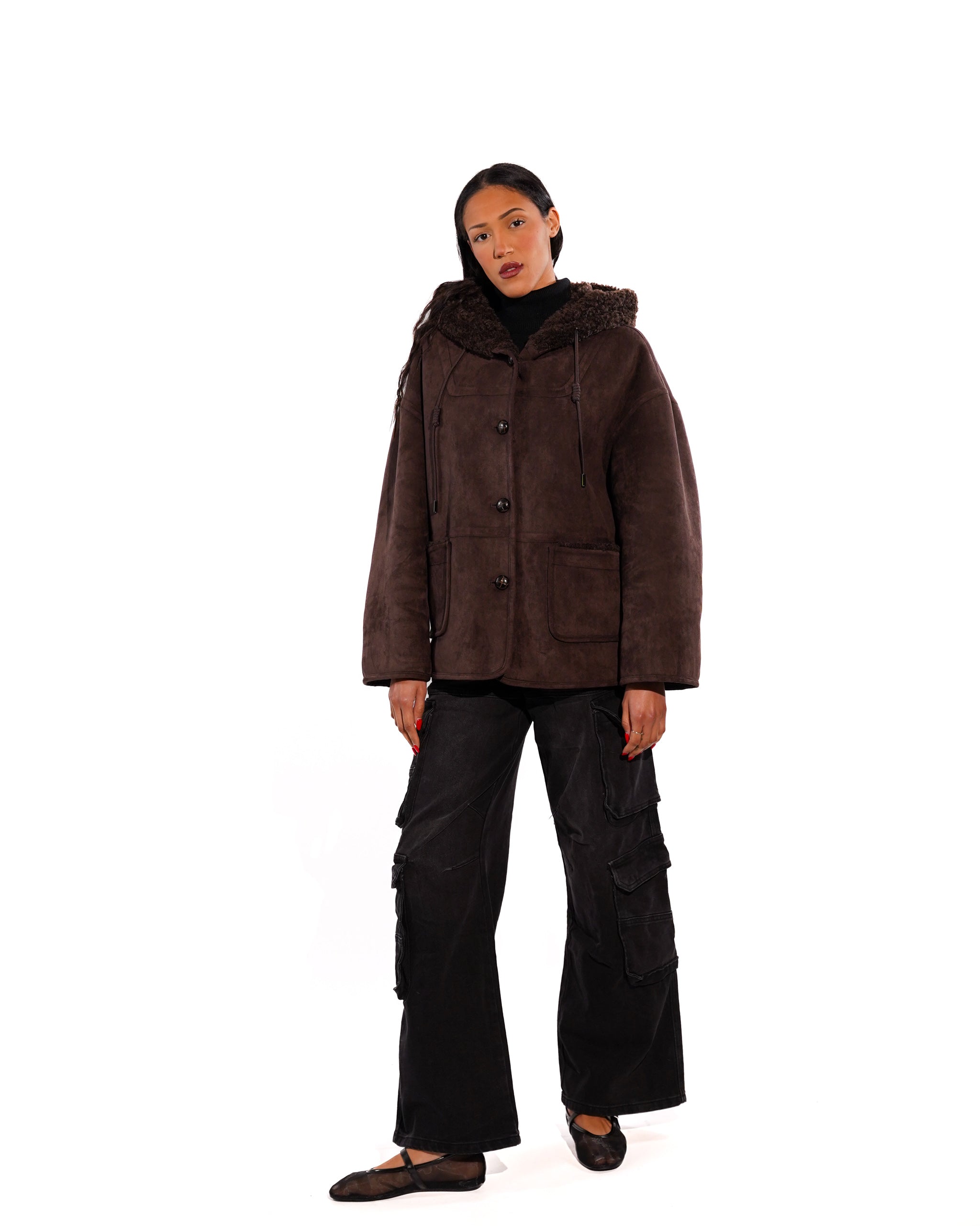 Ecomontone con cappuccio e tasche -Gilda