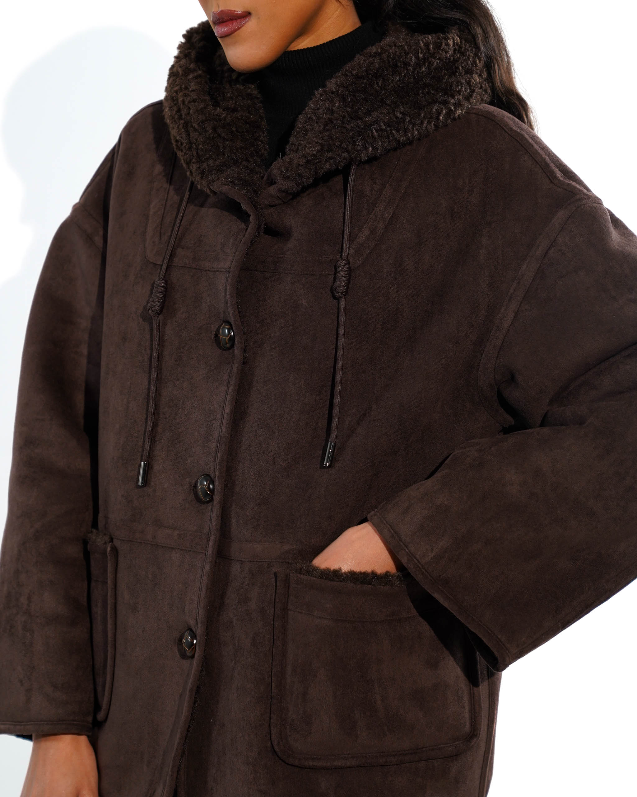 Ecomontone con cappuccio e tasche -Gilda