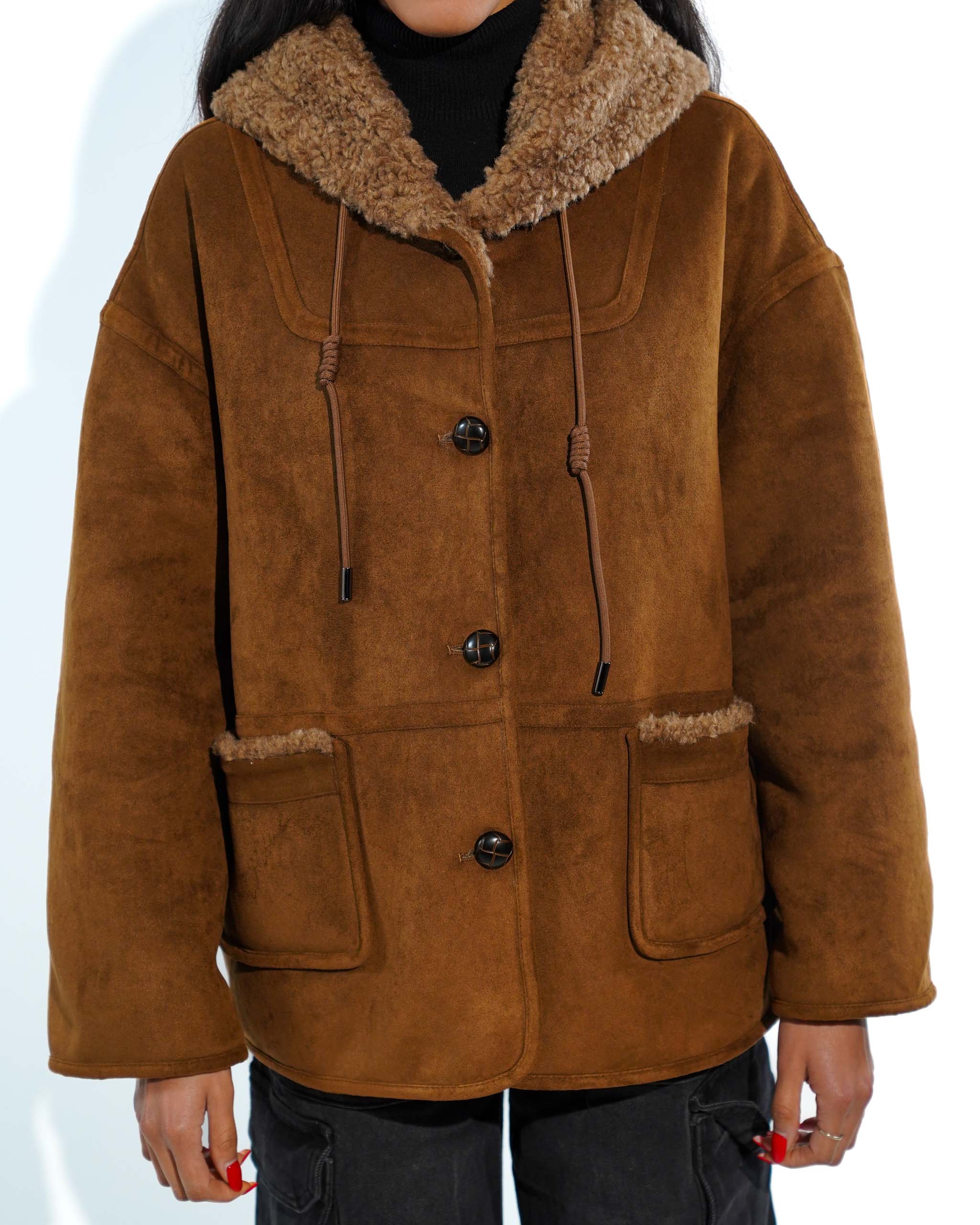 Ecomontone con cappuccio e tasche -Gilda