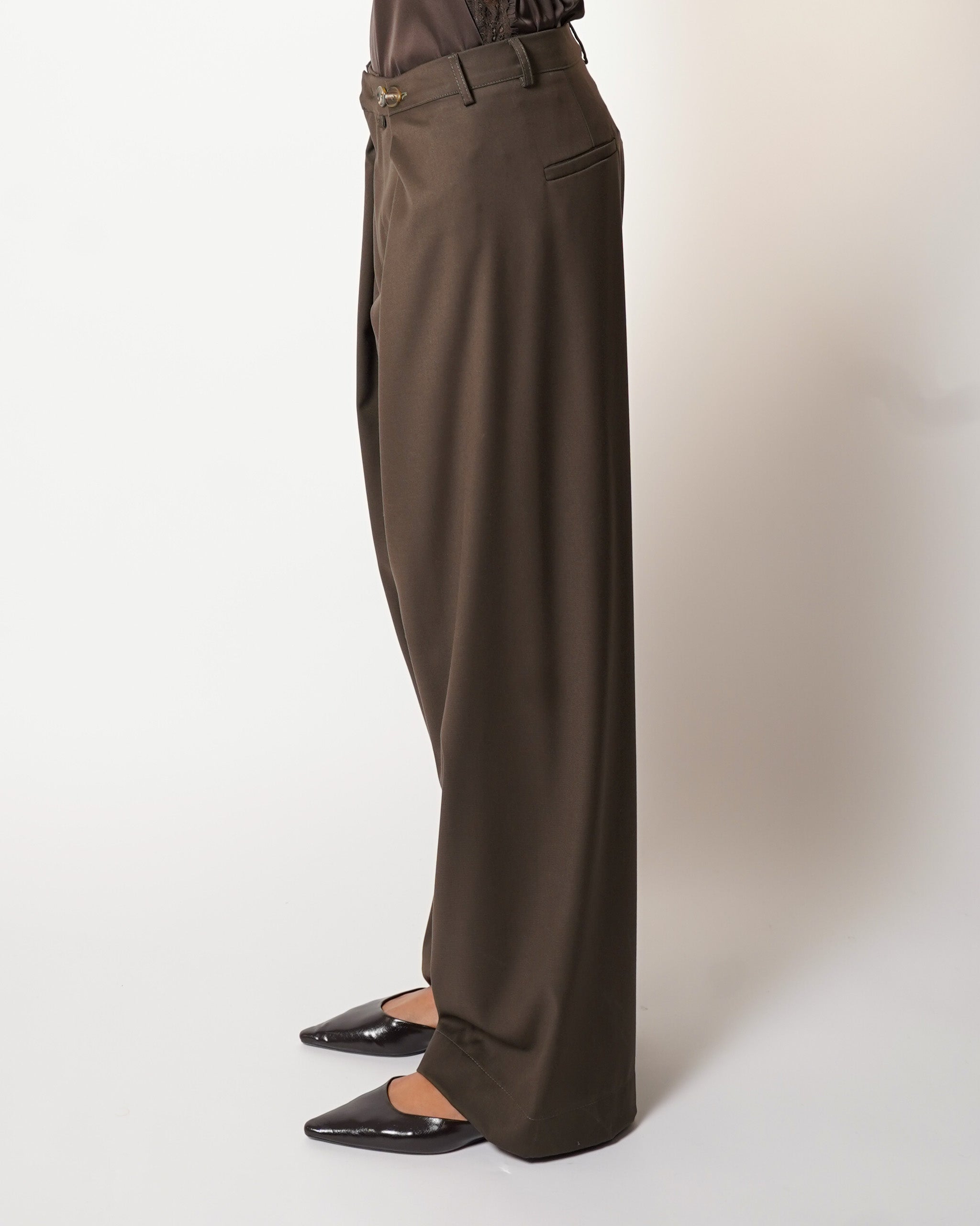 Pantaloni gamba larga con pence  - Fiduciosa