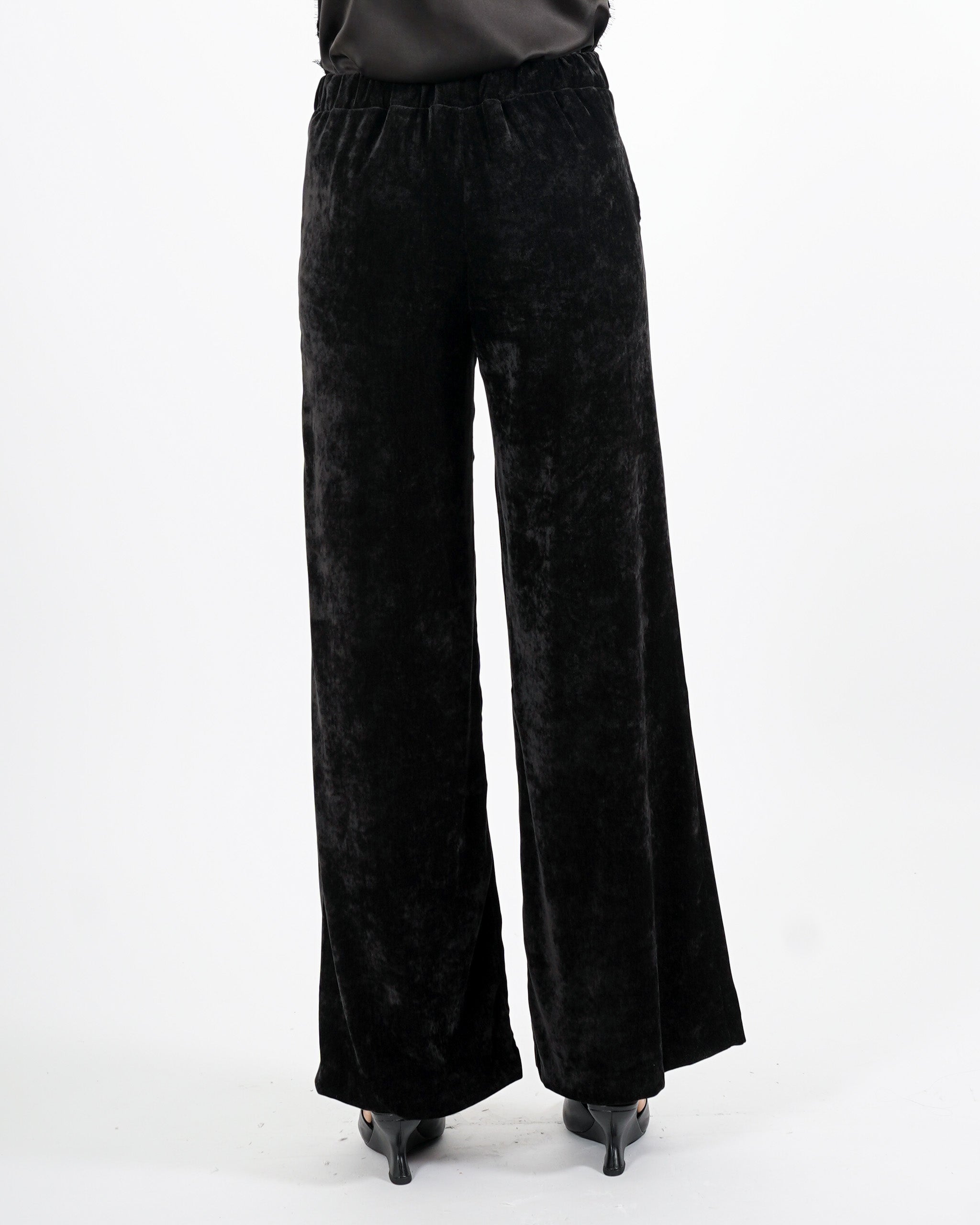 Pantaloni vita alta in velluto liscio - Madrigal