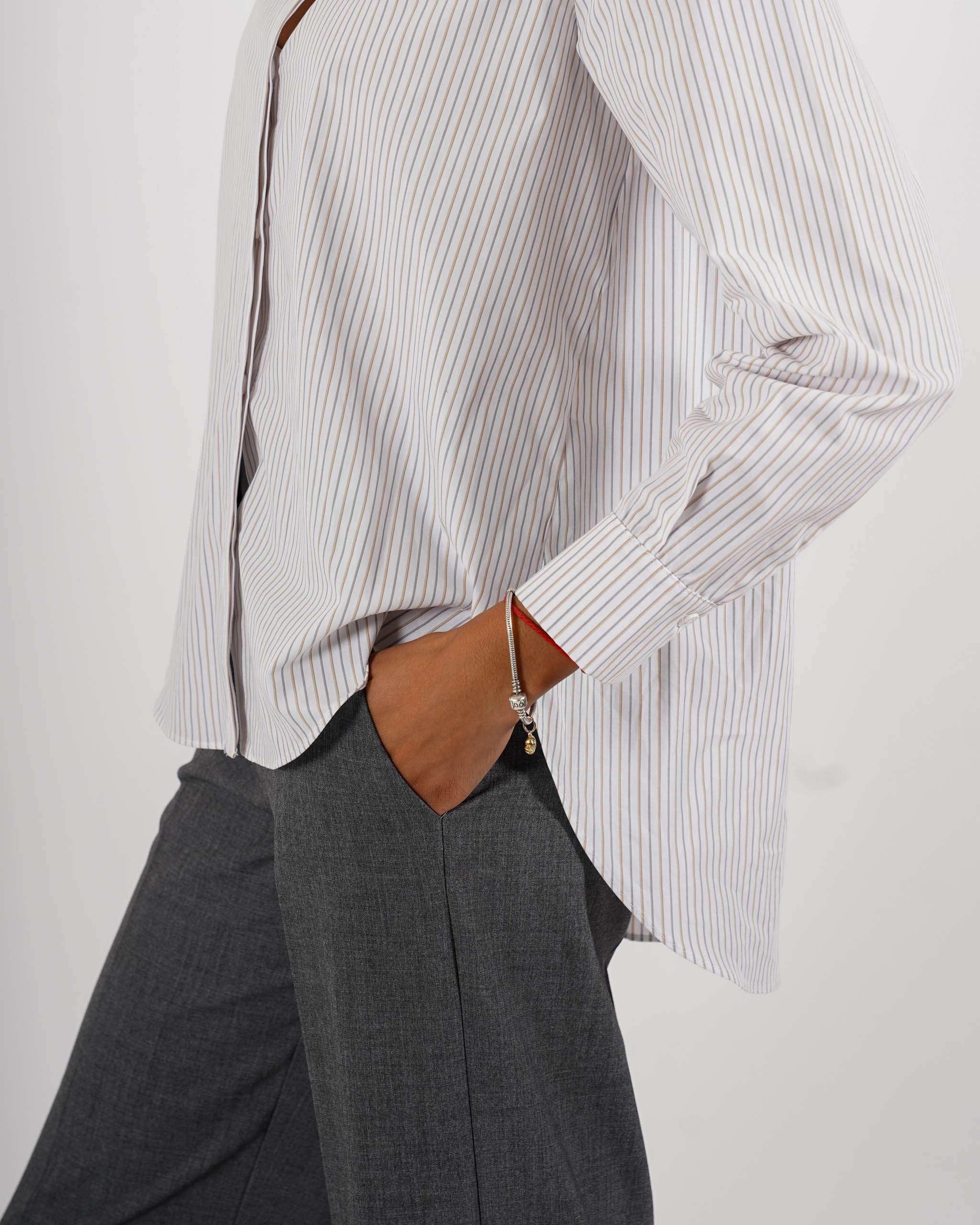 Camicia rigata manica lunga in cotone - Agadir