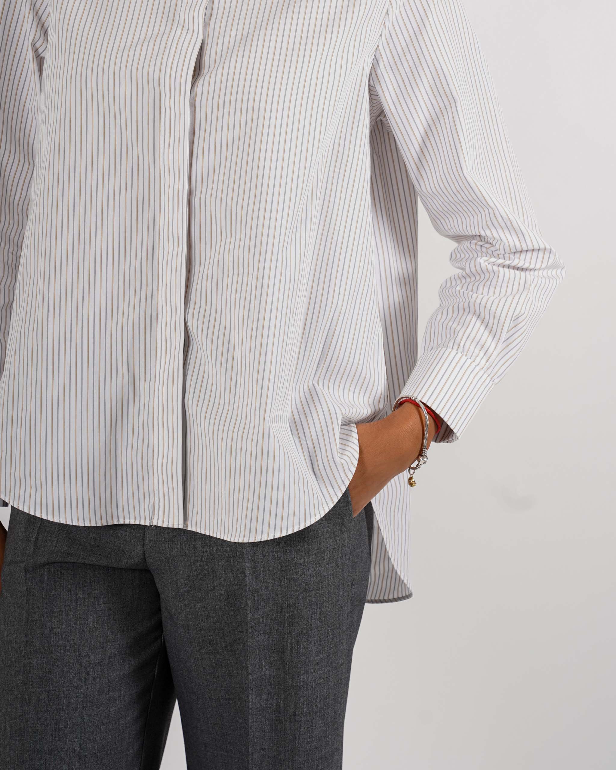 Camicia rigata manica lunga in cotone - Agadir
