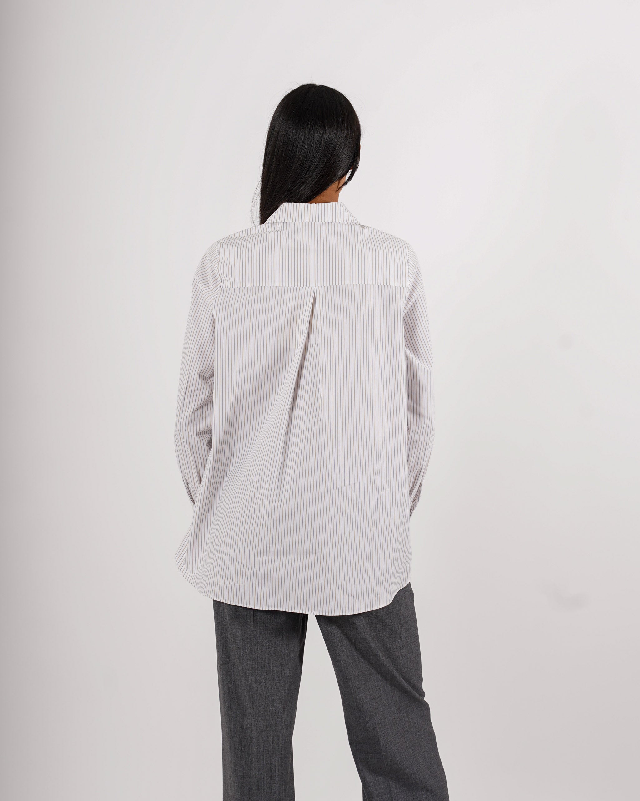 Camicia rigata manica lunga in cotone - Agadir