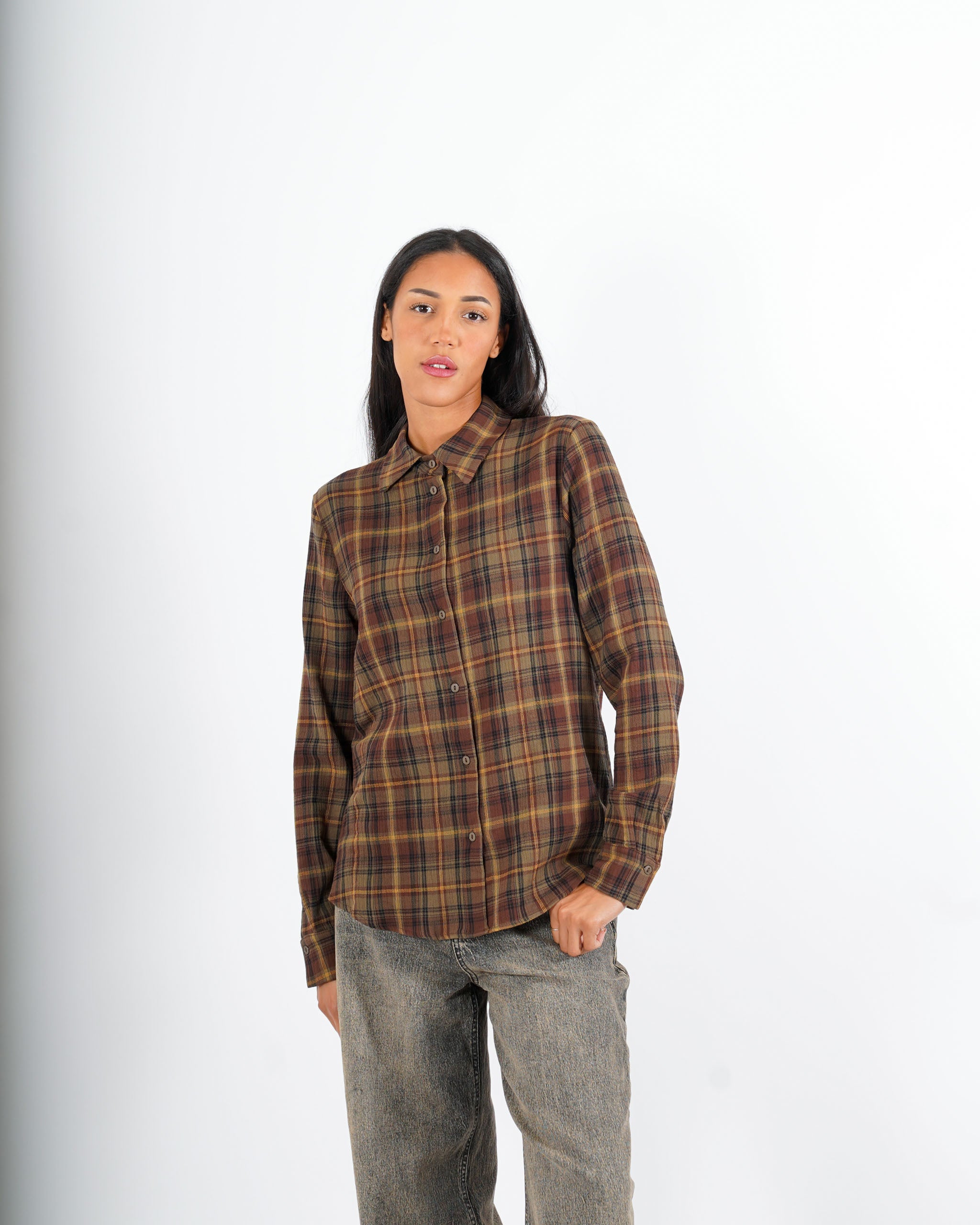 Camicia regular fit stampa check in cotone - Mirleft