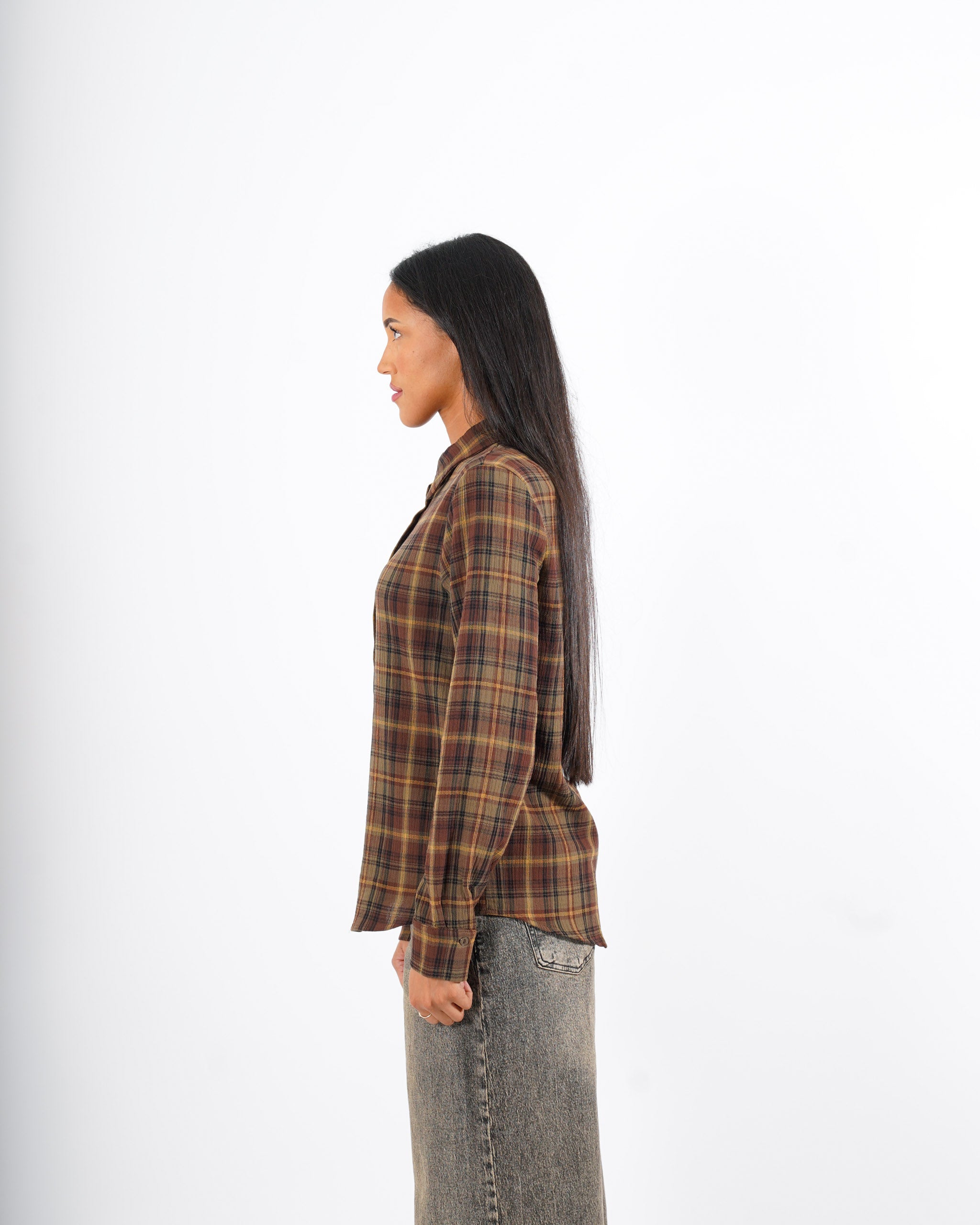 Camicia regular fit stampa check in cotone - Mirleft