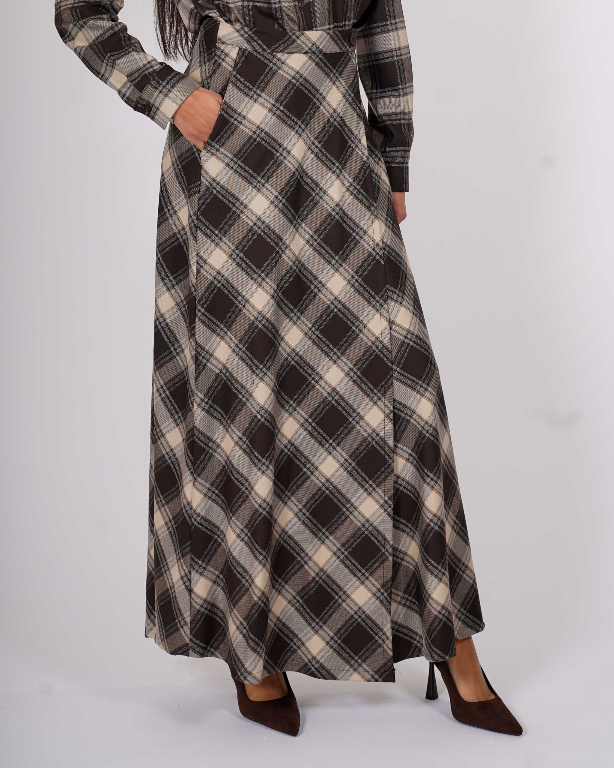 Gonna lunga stampa check - Rispettosa