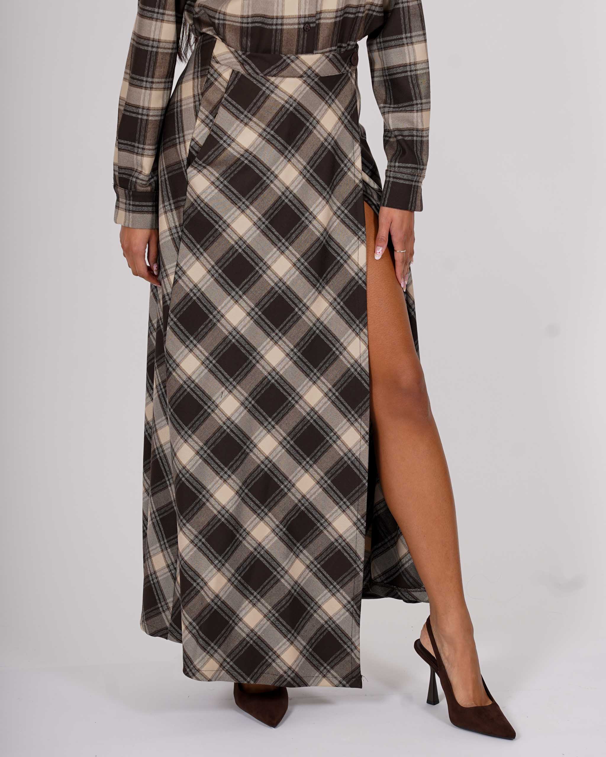 Gonna lunga stampa check - Rispettosa