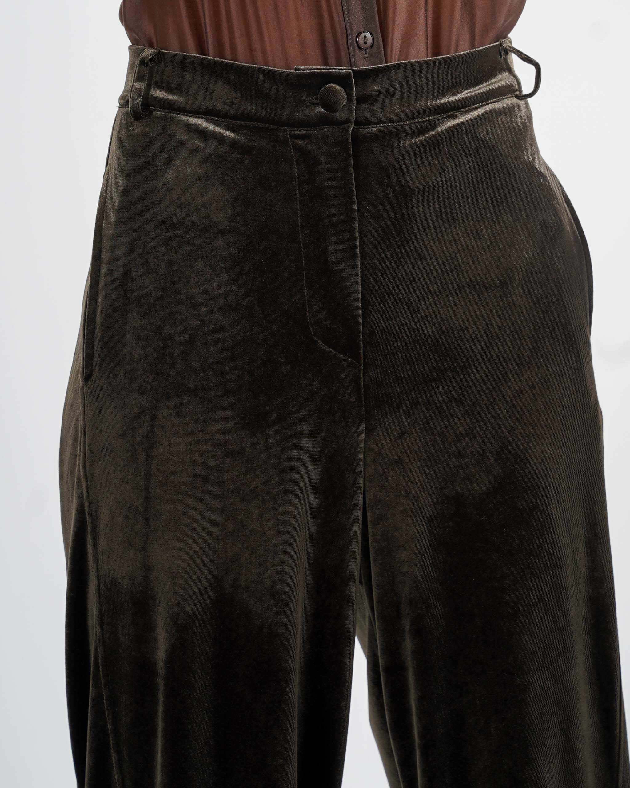 Pantaloni baloon in velluto liscio - Topazia