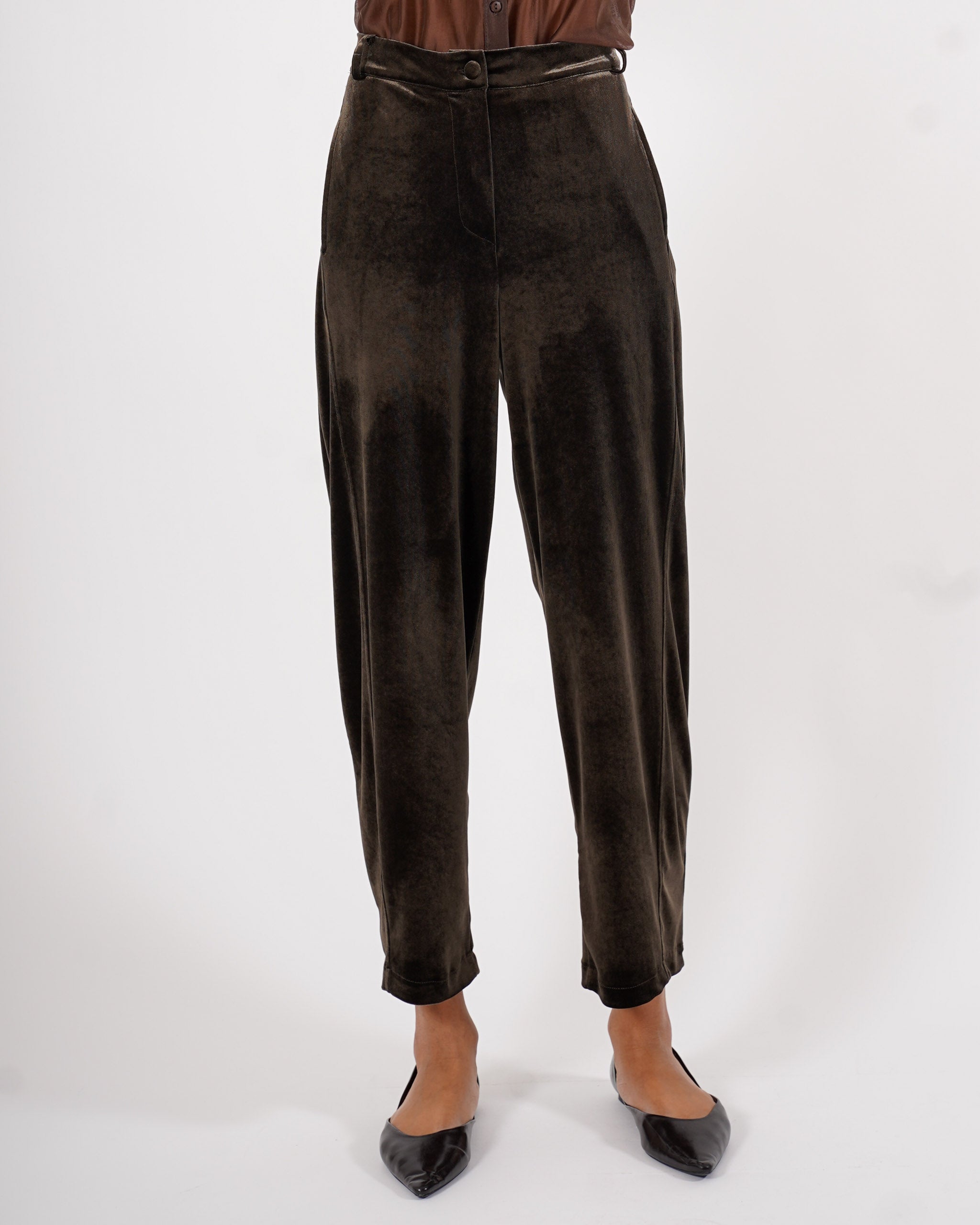 Pantaloni baloon in velluto liscio - Topazia