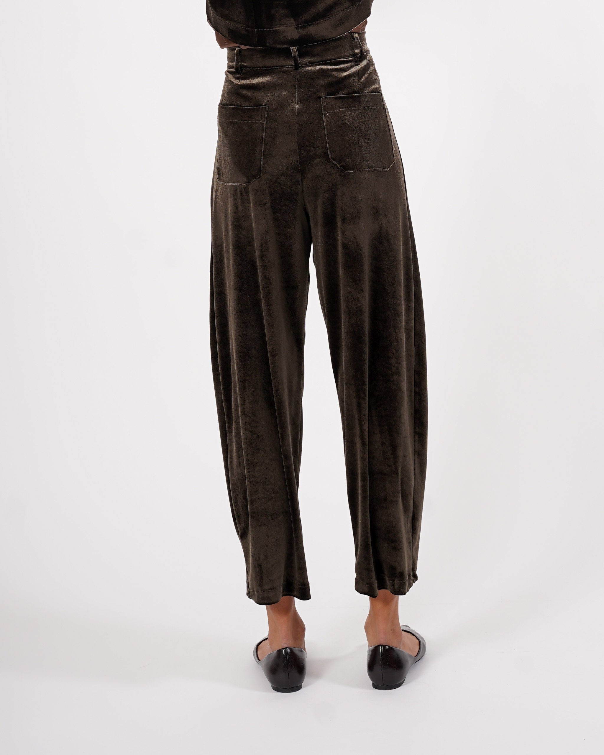 Pantaloni baloon in velluto liscio - Topazia