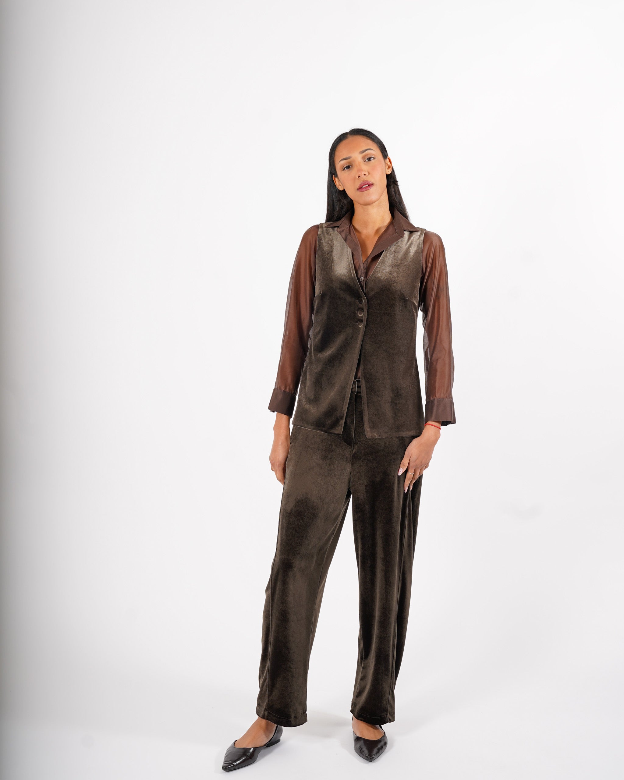 Pantaloni baloon in velluto liscio - Topazia