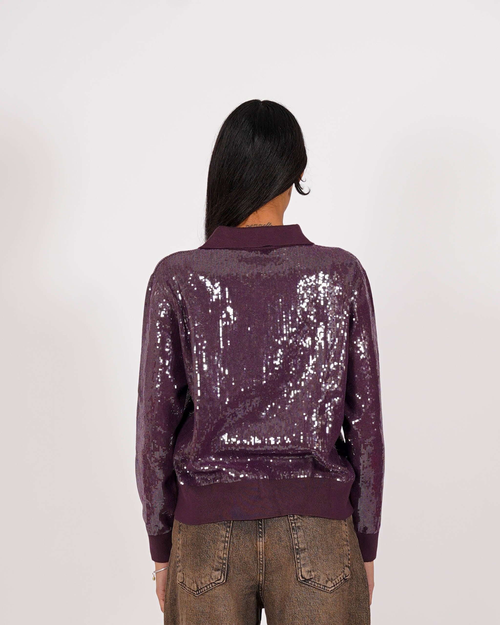 Cardigan in maglia con micro paillettes - Decisa