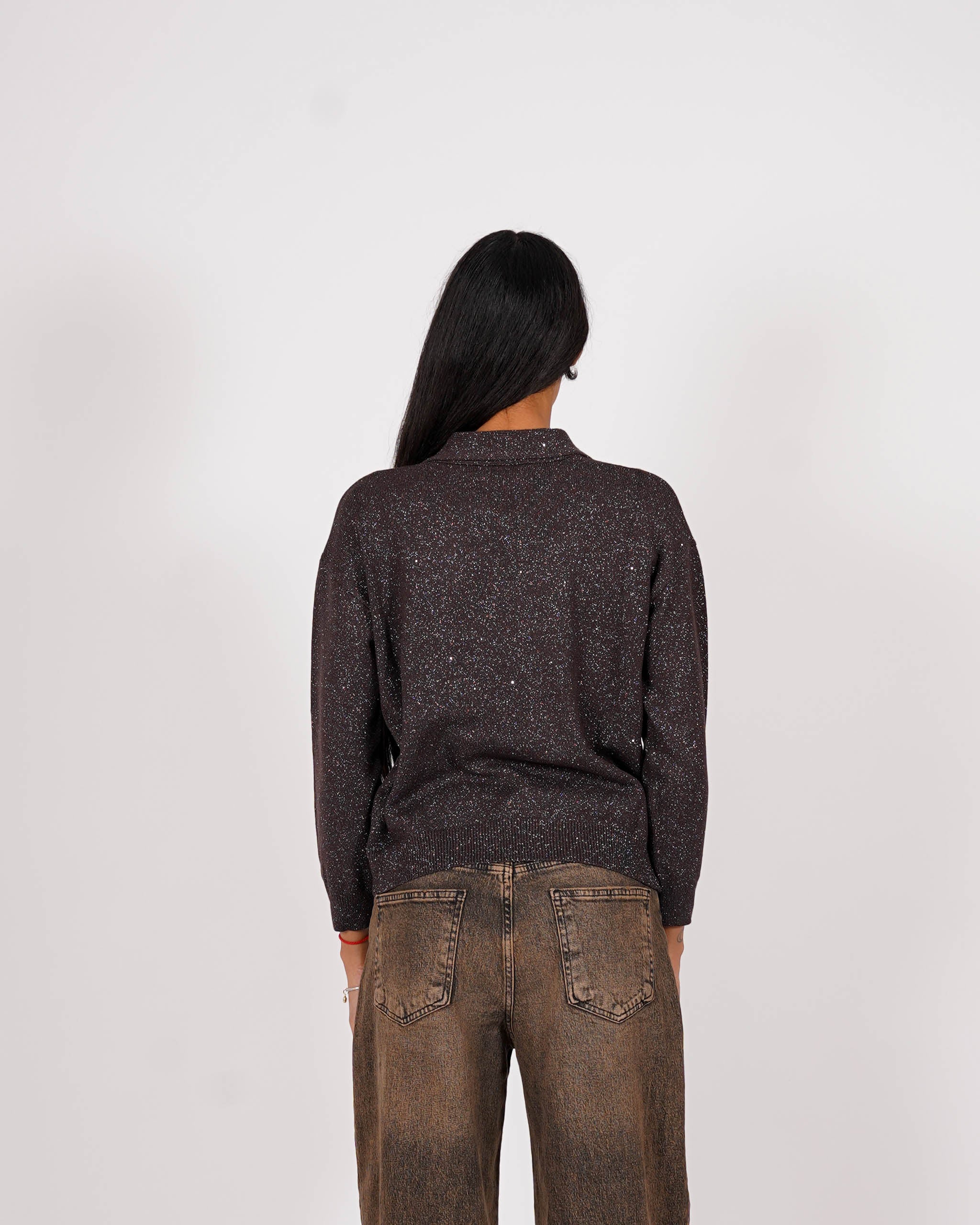 Maglia con nodo trama lurex - Sicura