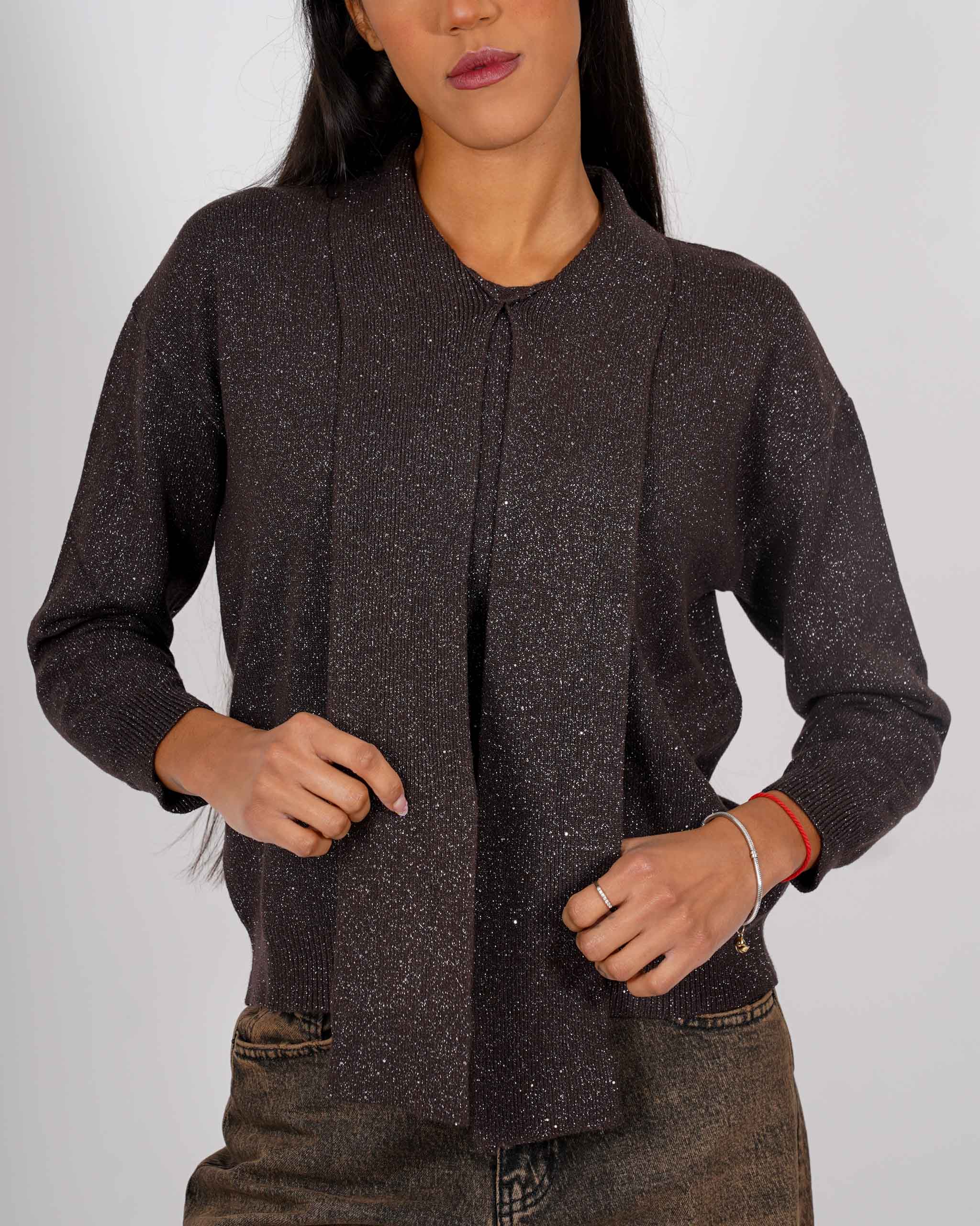 Maglia con nodo trama lurex - Sicura