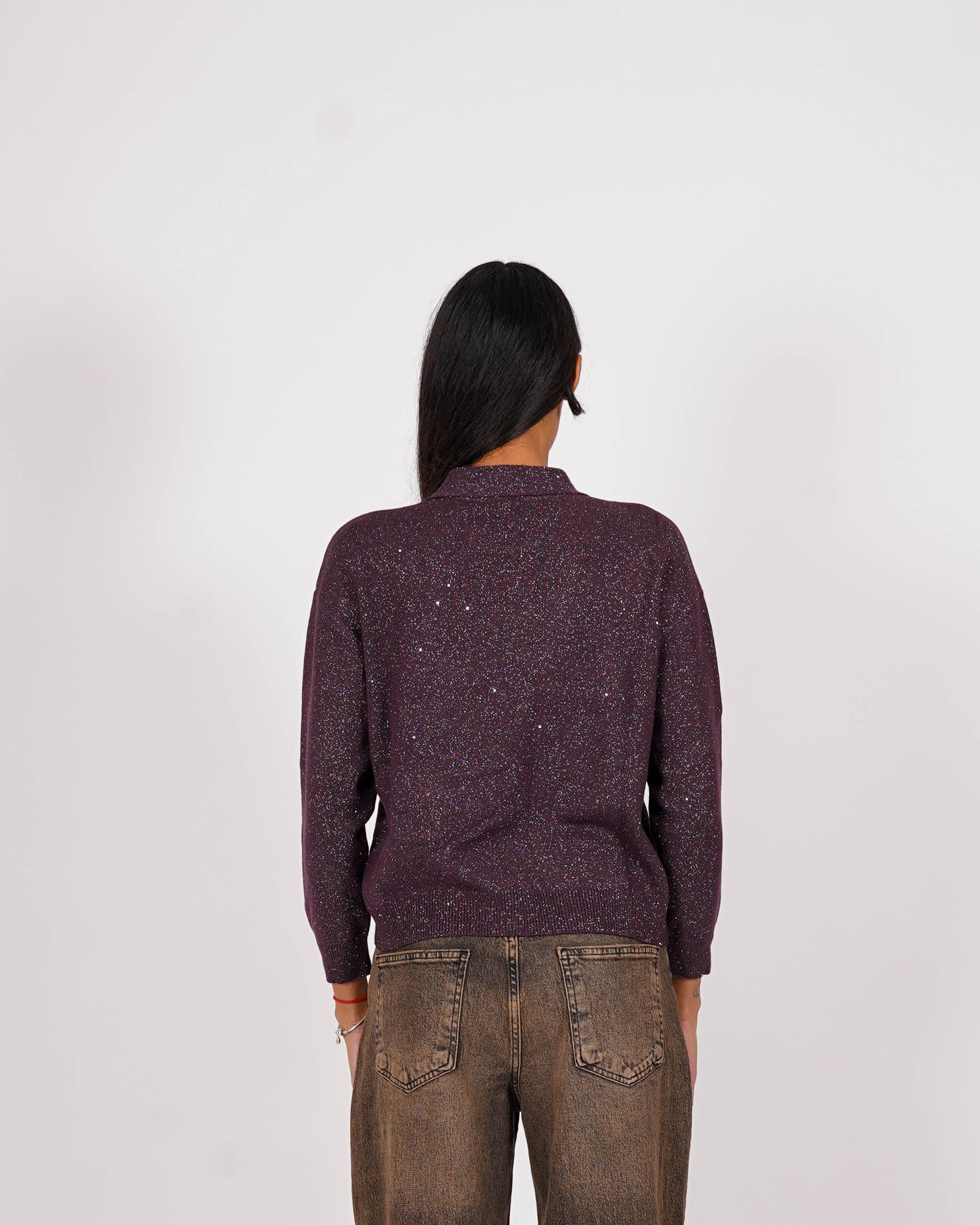 Maglia con nodo trama lurex - Sicura