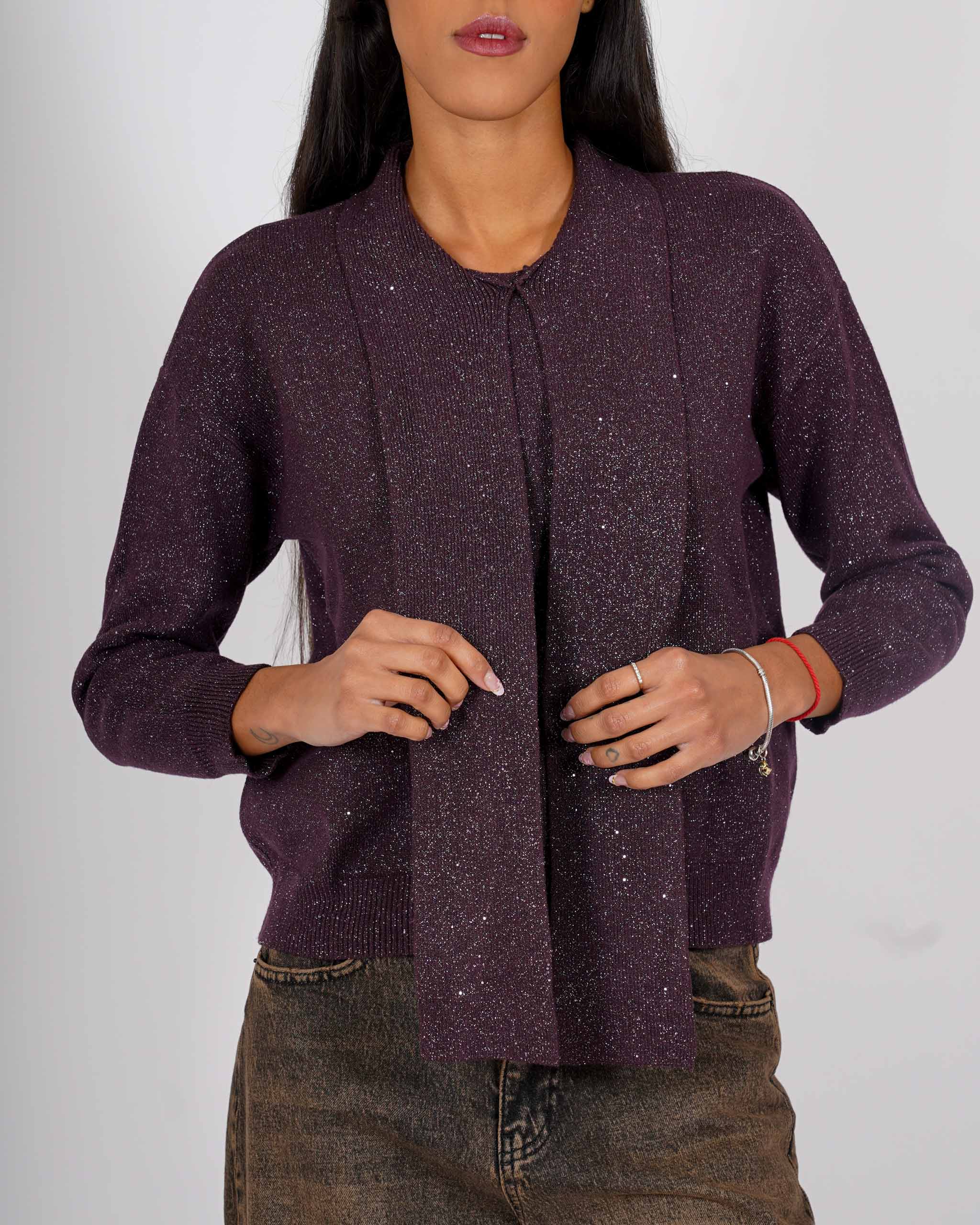 Maglia con nodo trama lurex - Sicura