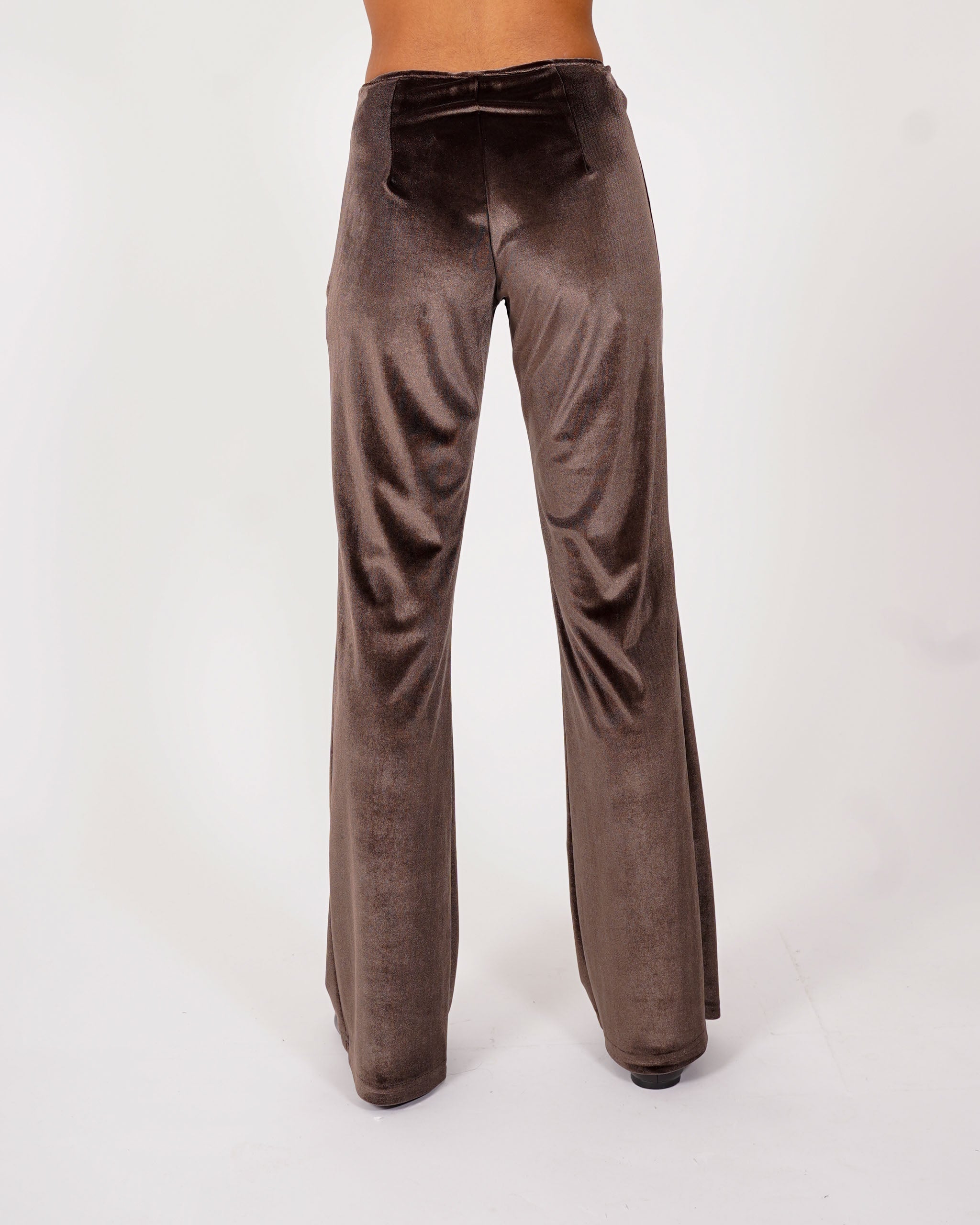 Pantaloni vita alta in velluto liscio - Sveglia