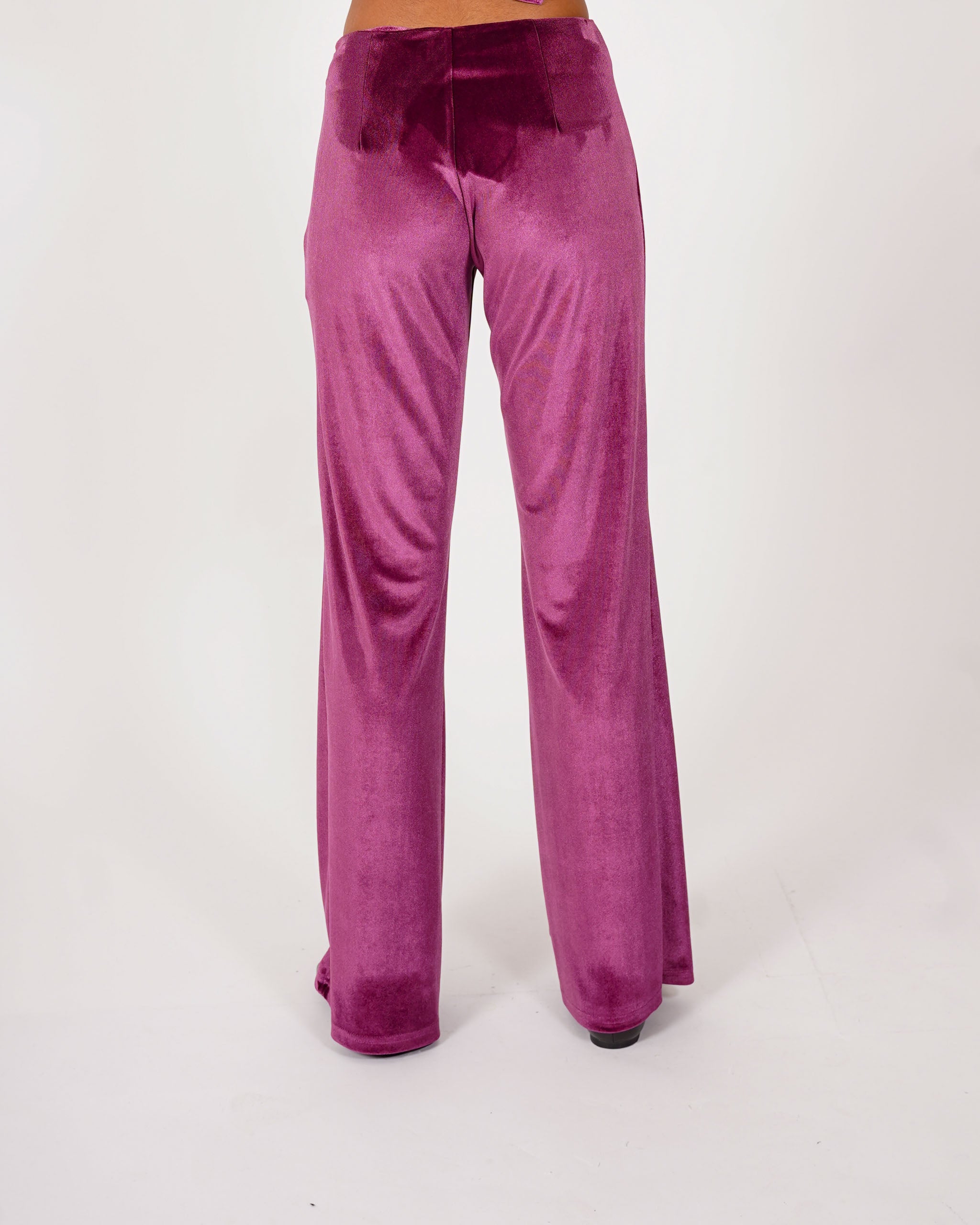 Pantaloni vita alta in velluto liscio - Sveglia