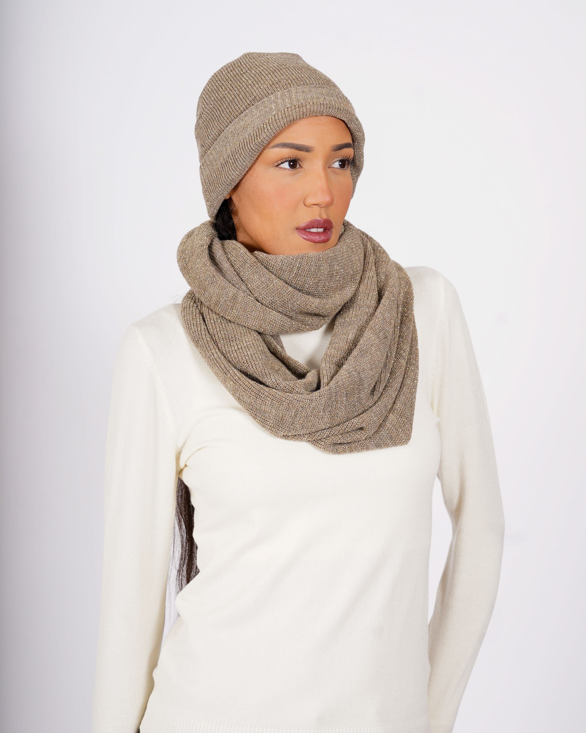 Sciarpa in maglia trama lurex - 1205