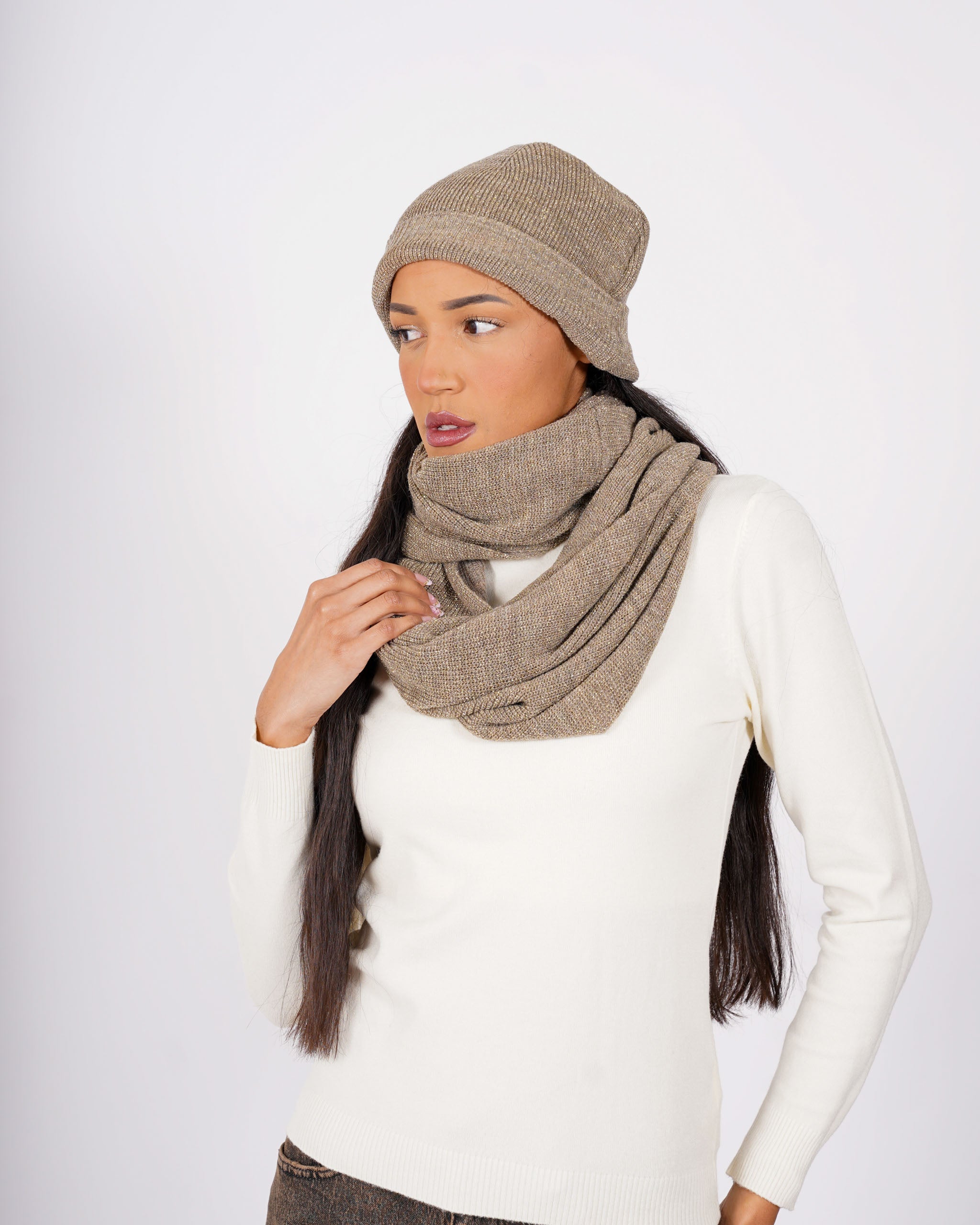 Sciarpa in maglia trama lurex - 1205