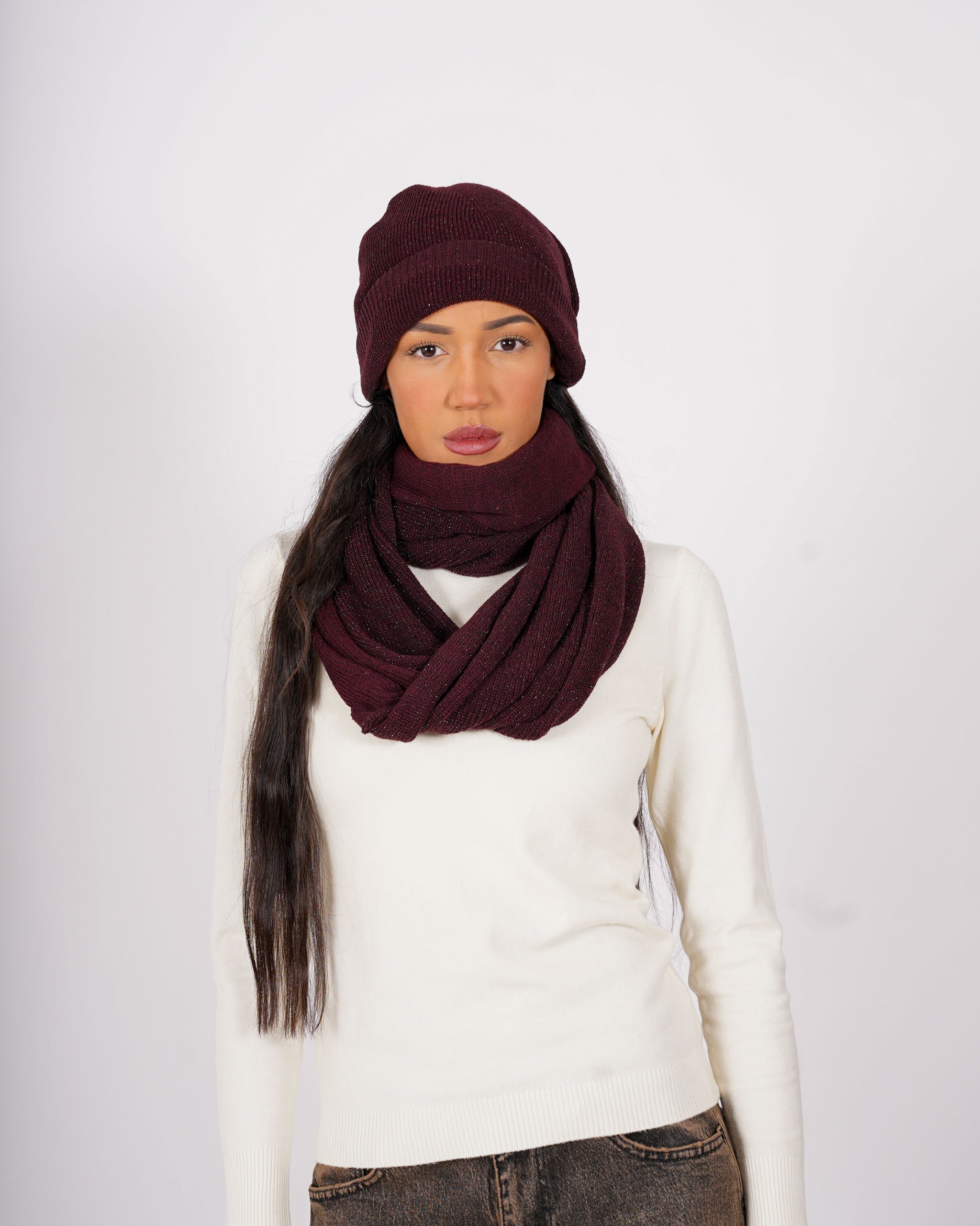 Sciarpa in maglia trama lurex - 1205