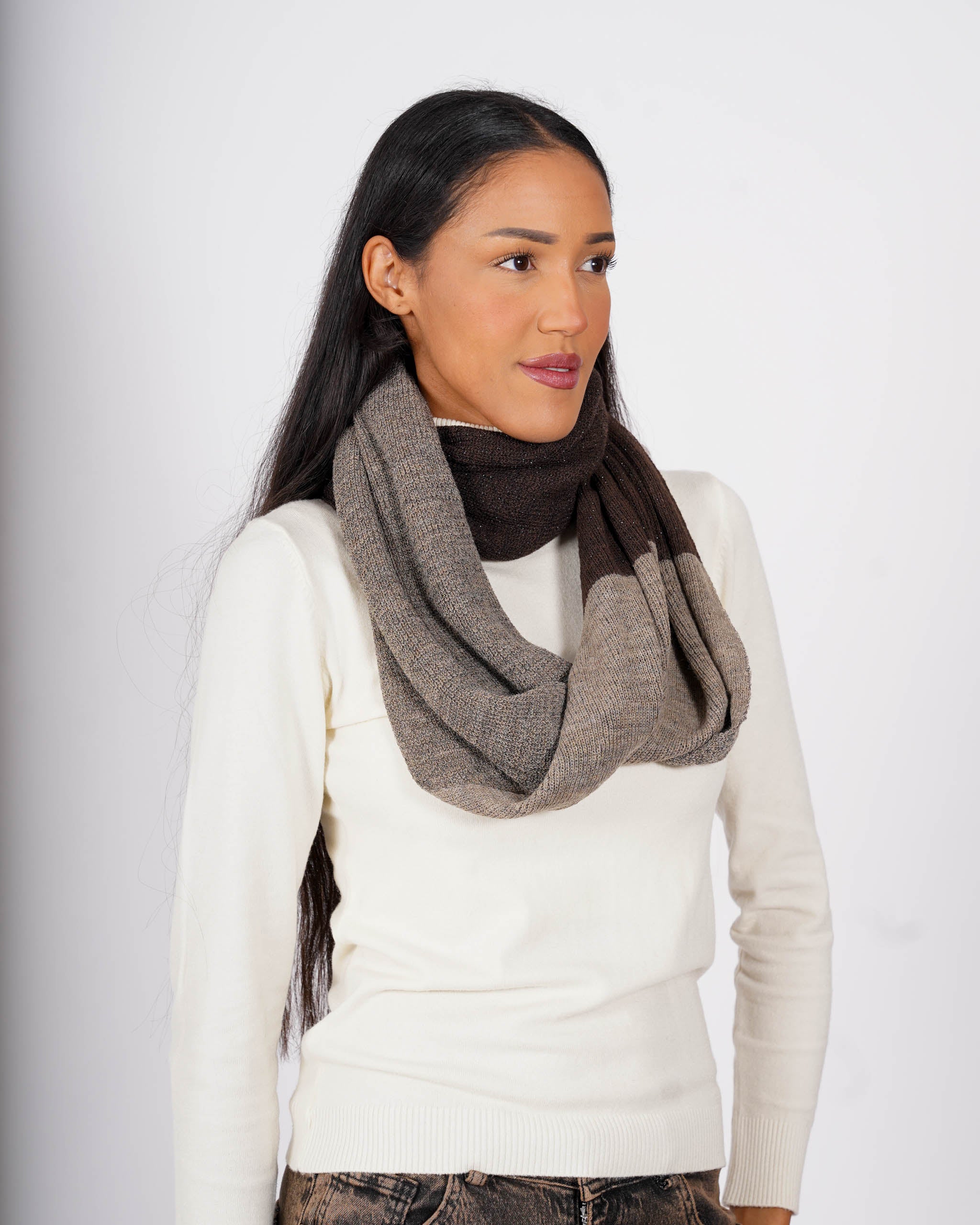 Collo bicolor in maglia trama lurex - 1218