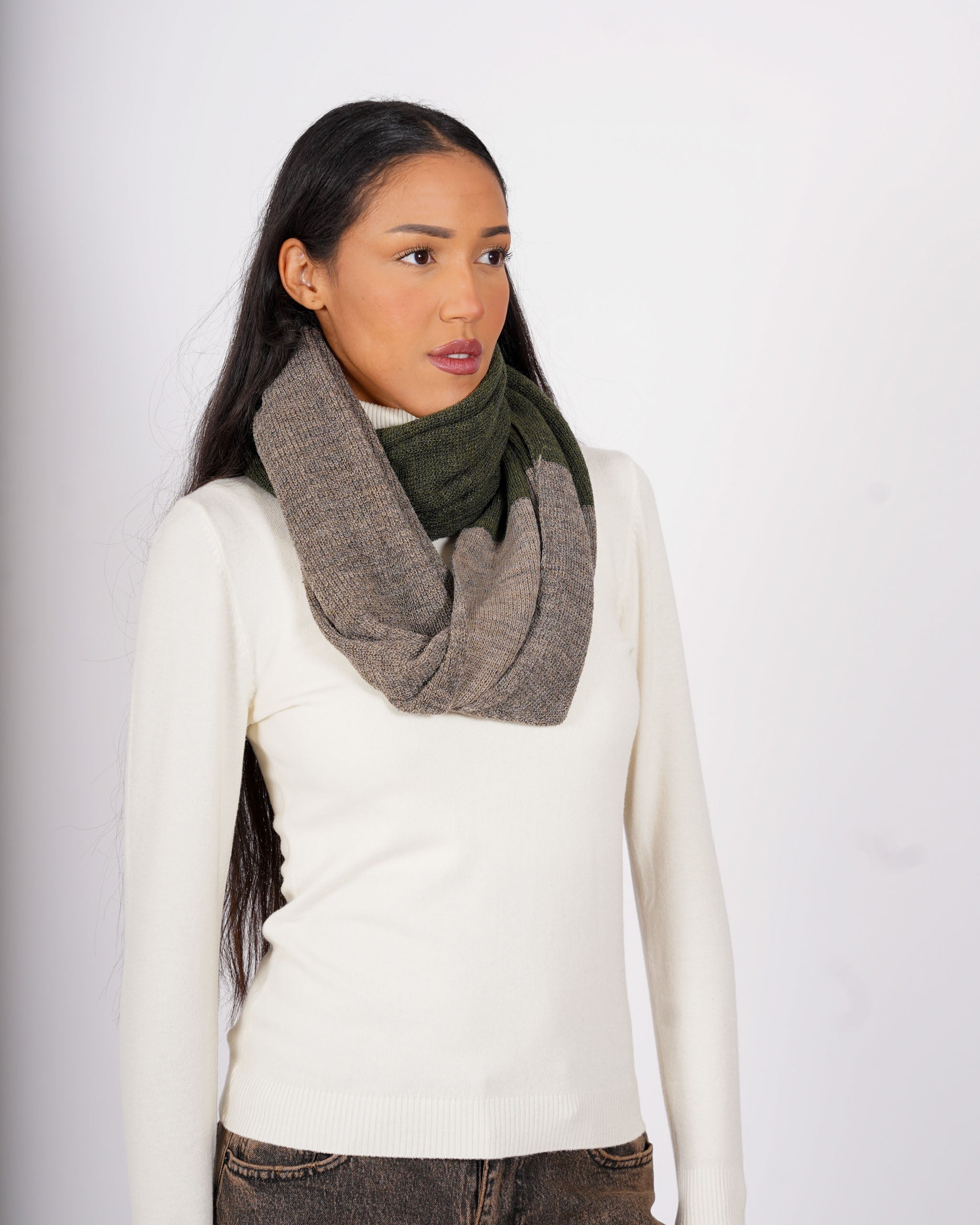 Collo bicolor in maglia trama lurex - 1218