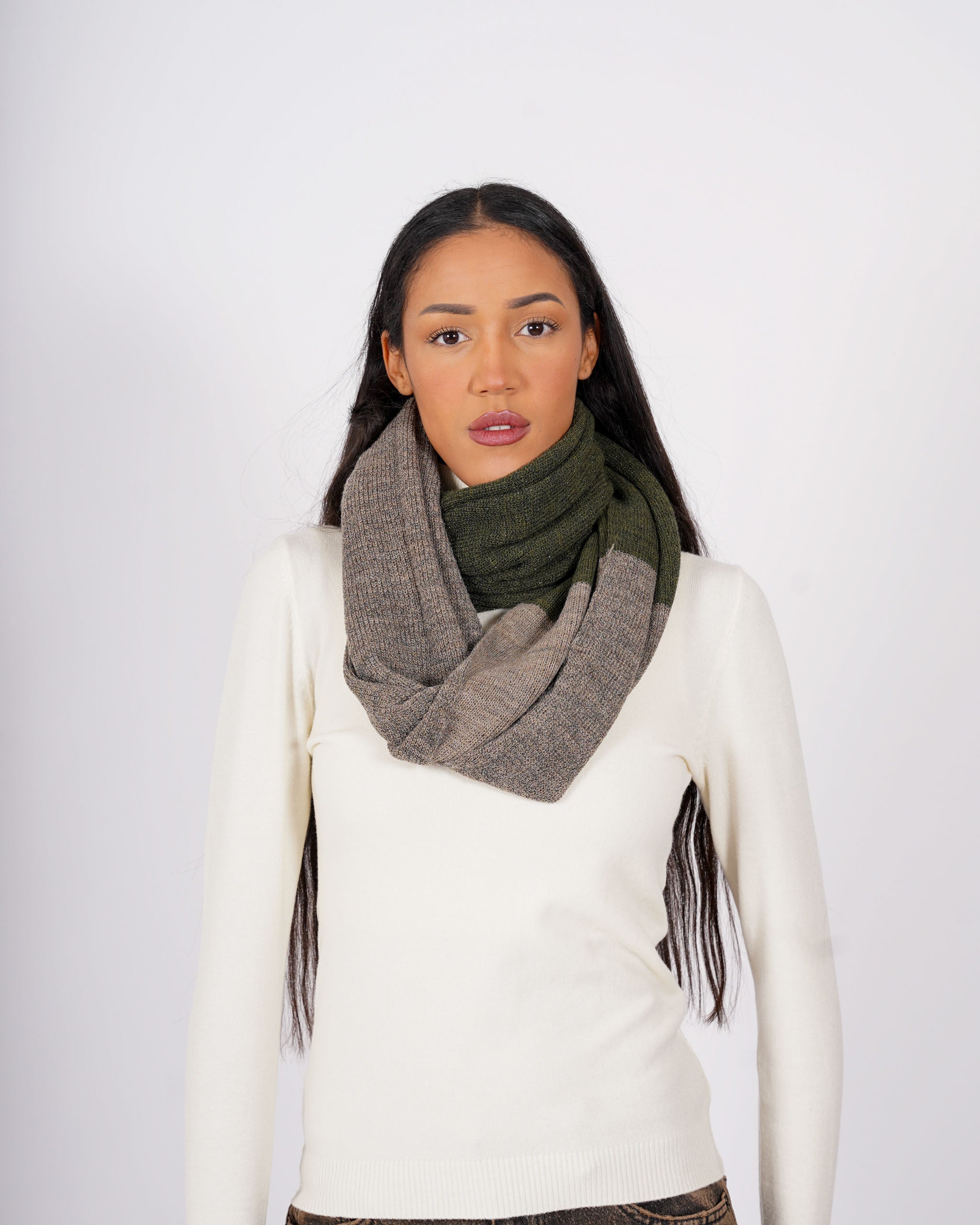 Collo bicolor in maglia trama lurex - 1218