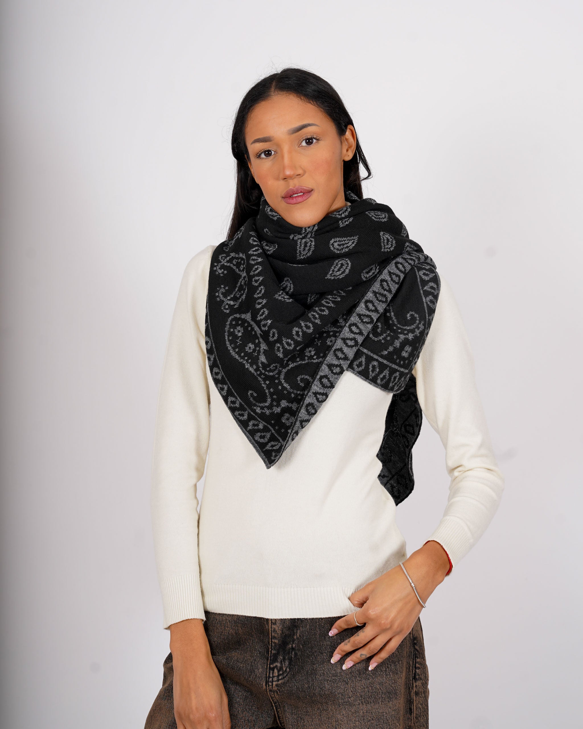 Sciarpa stampa cashemere misto lana - 2514