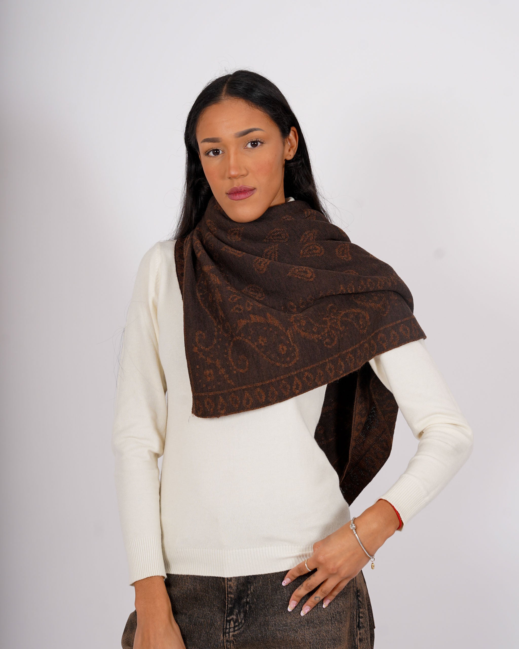 Sciarpa stampa cashemere misto lana - 2514