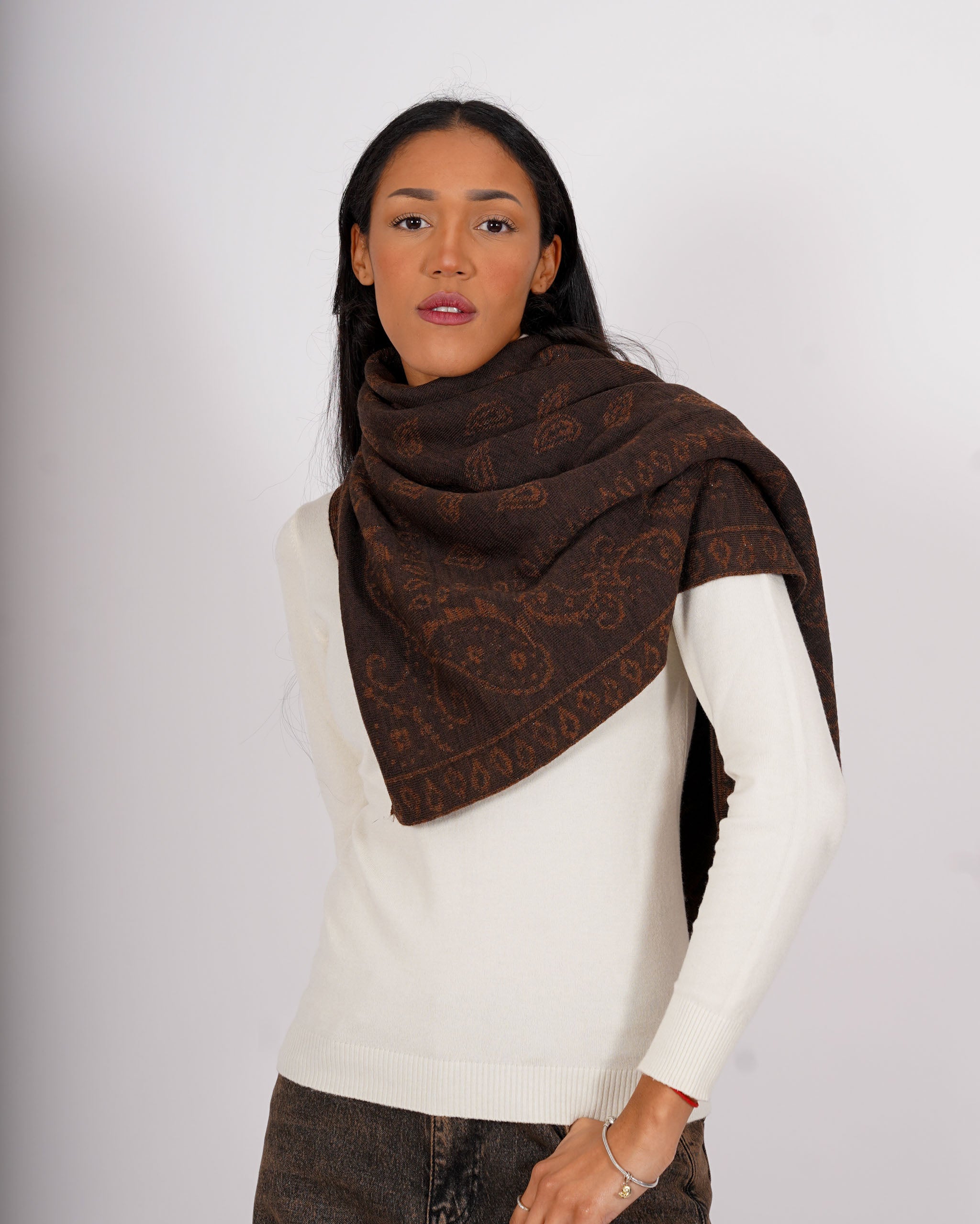 Sciarpa stampa cashemere misto lana - 2514