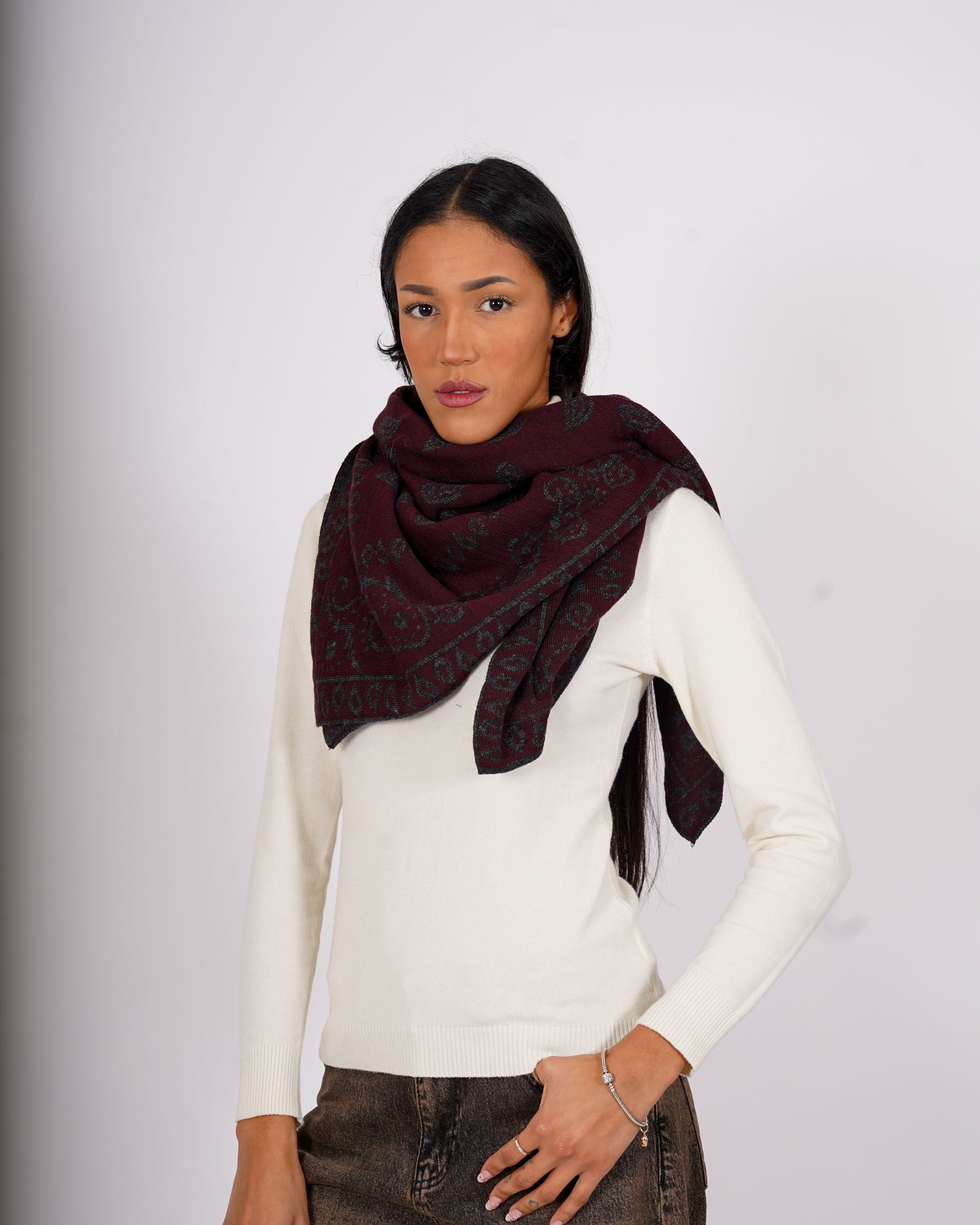 Sciarpa stampa cashemere misto lana - 2514