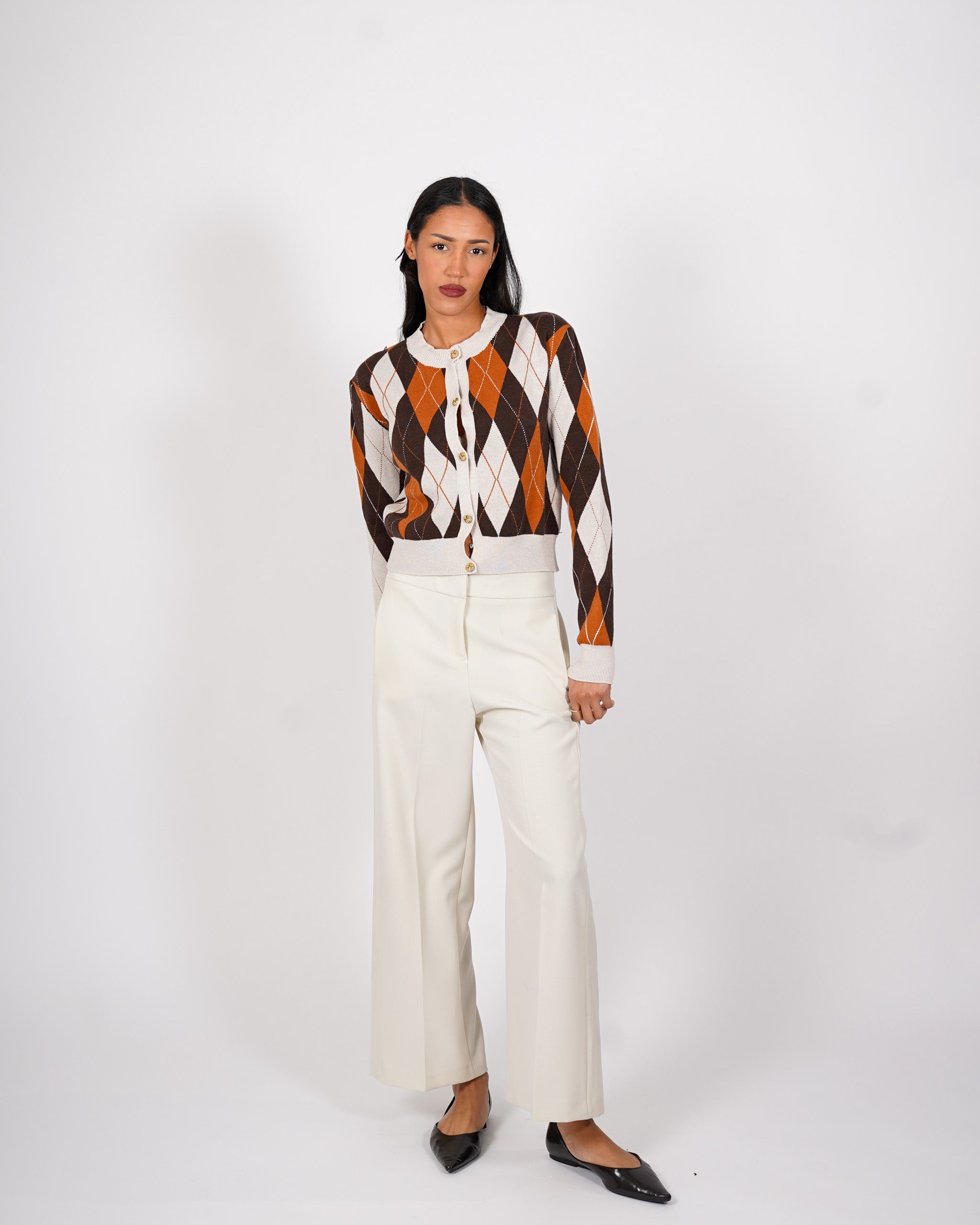 Cardigan con losanghe in mano viscosa - Isterica