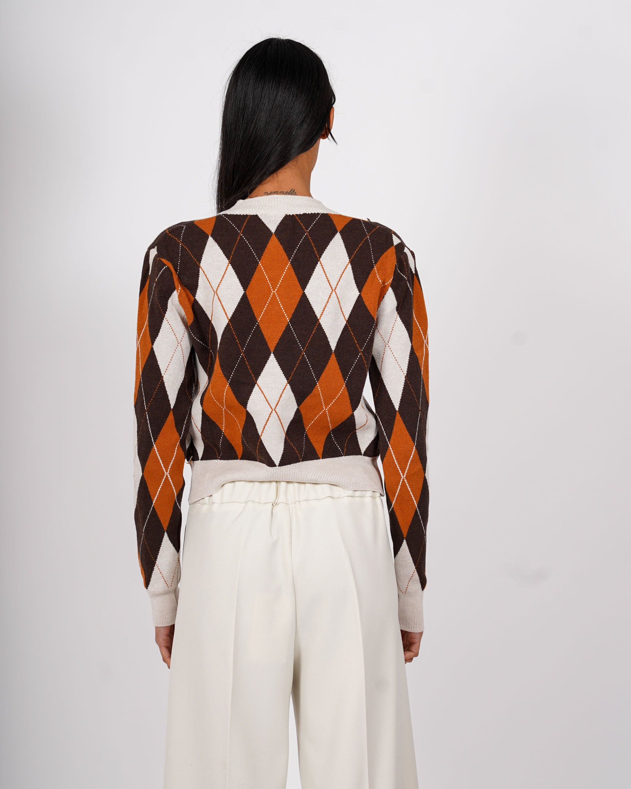 Cardigan con losanghe in mano viscosa - Isterica