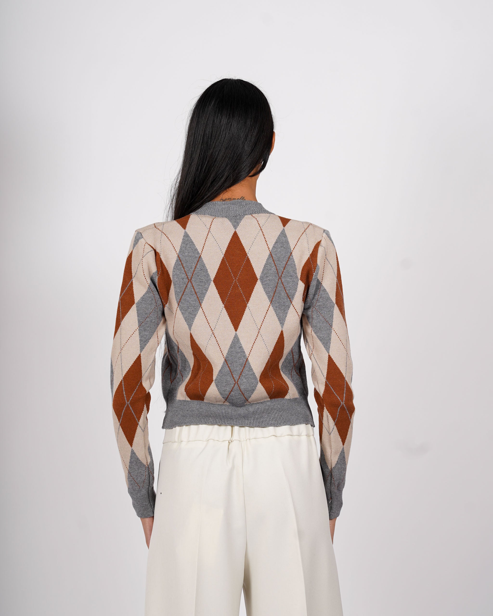 Cardigan con losanghe in mano viscosa - Isterica