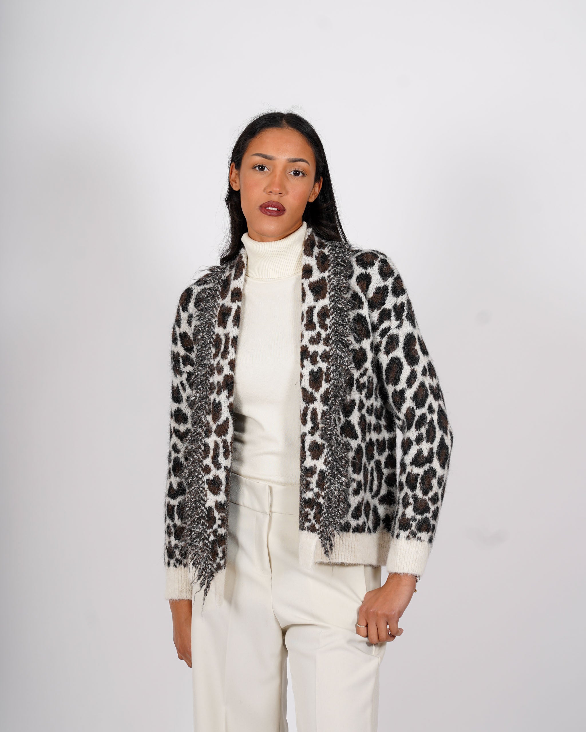 Cardigan maculato in mano mohair - Polemica