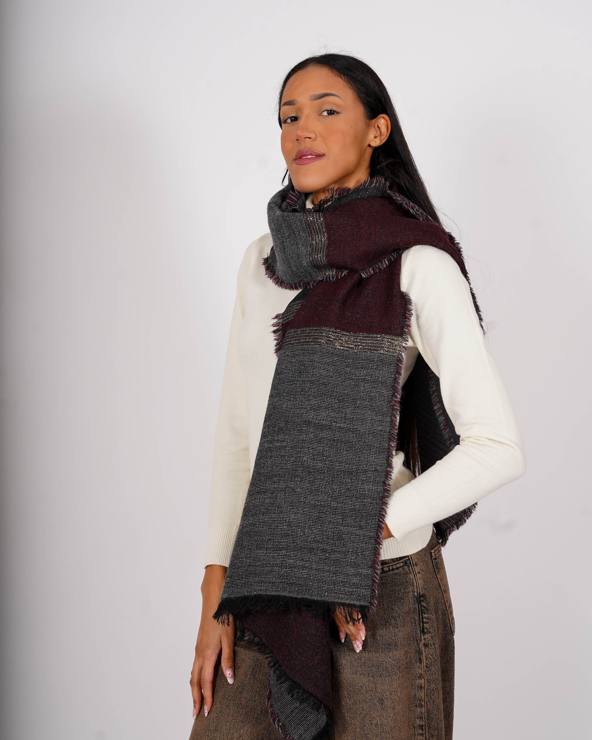 Sciarpa in maglia trama lurex - 7545