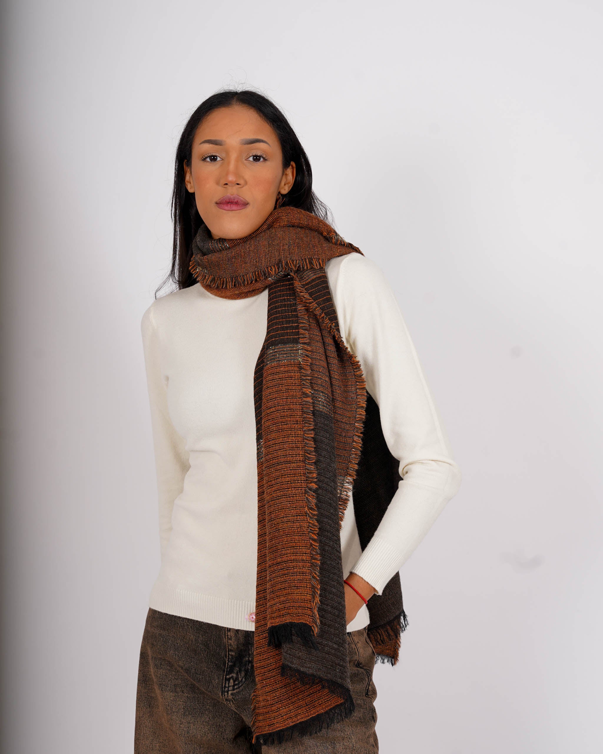 Sciarpa in maglia trama lurex - 7545